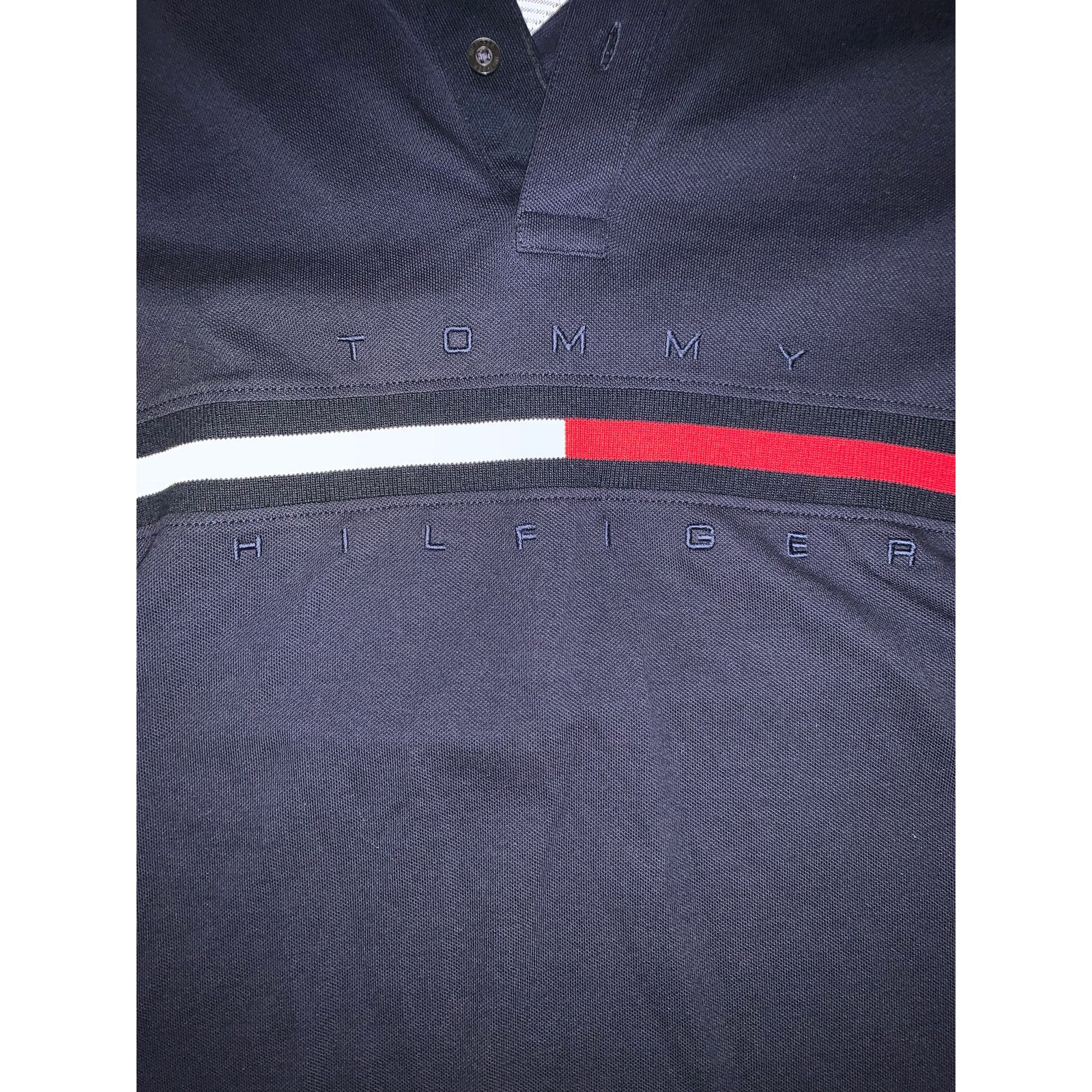 Tommy Hilfiger Tommy Hilfiger Logo Polo Shirt Mens XL Navy Blue Slim Fit Size US XL / EU 56 / 4 - 3 Thumbnail