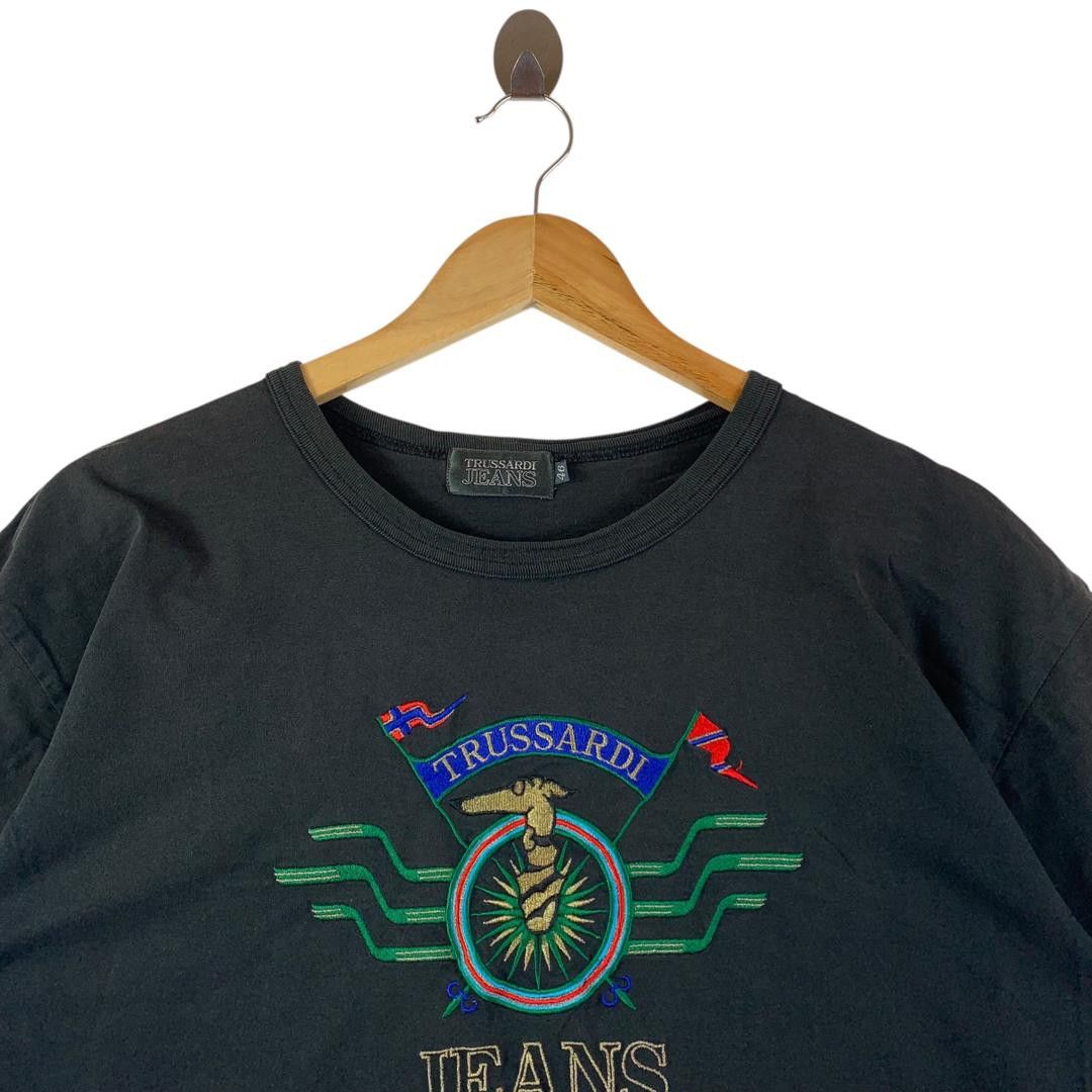 Trussardi Vintage TRUSSARDI embroidery logo tee Size US M / EU 48-50 / 2 - 2 Thumbnail