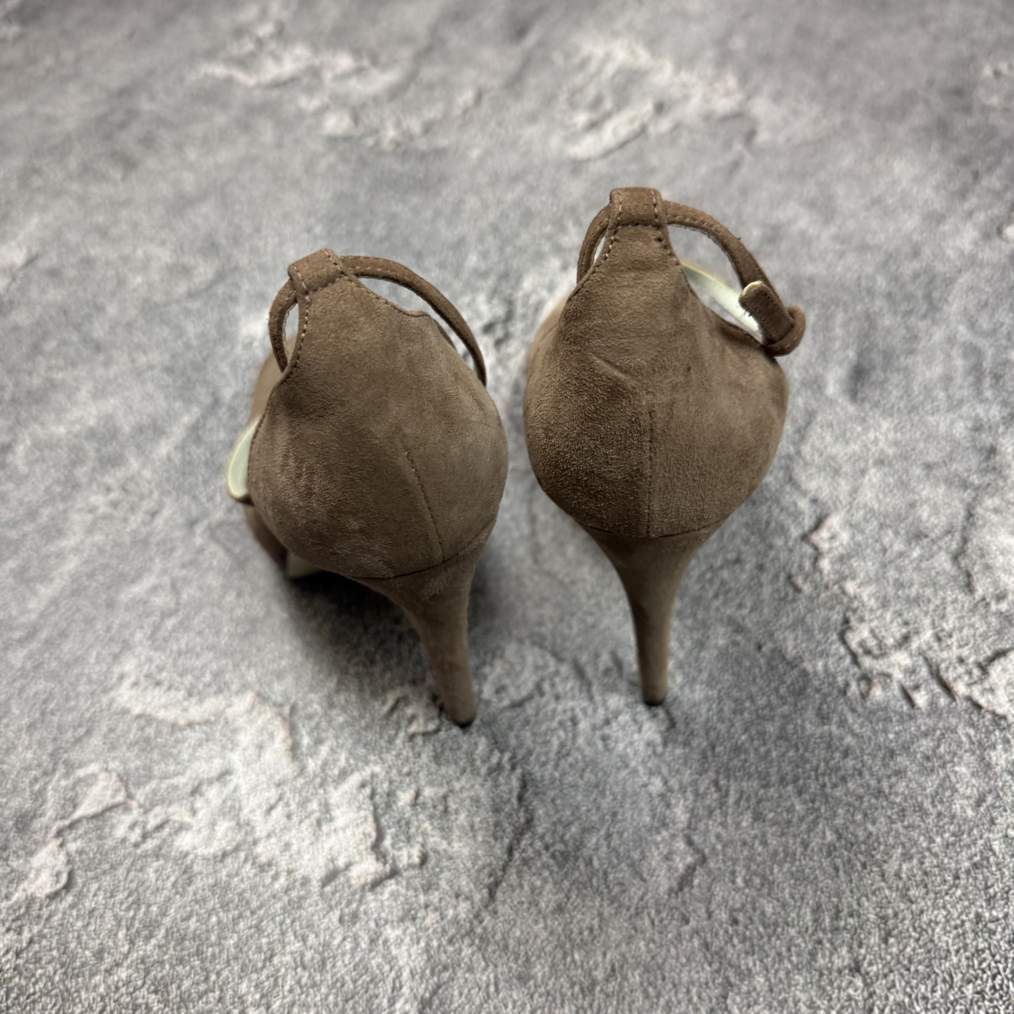 Dolce & Gabbana Dolce & Gabbana D&G Suede Peep Toe Heels Brown Size 38 Size US 8 / IT 38 - 7 Thumbnail