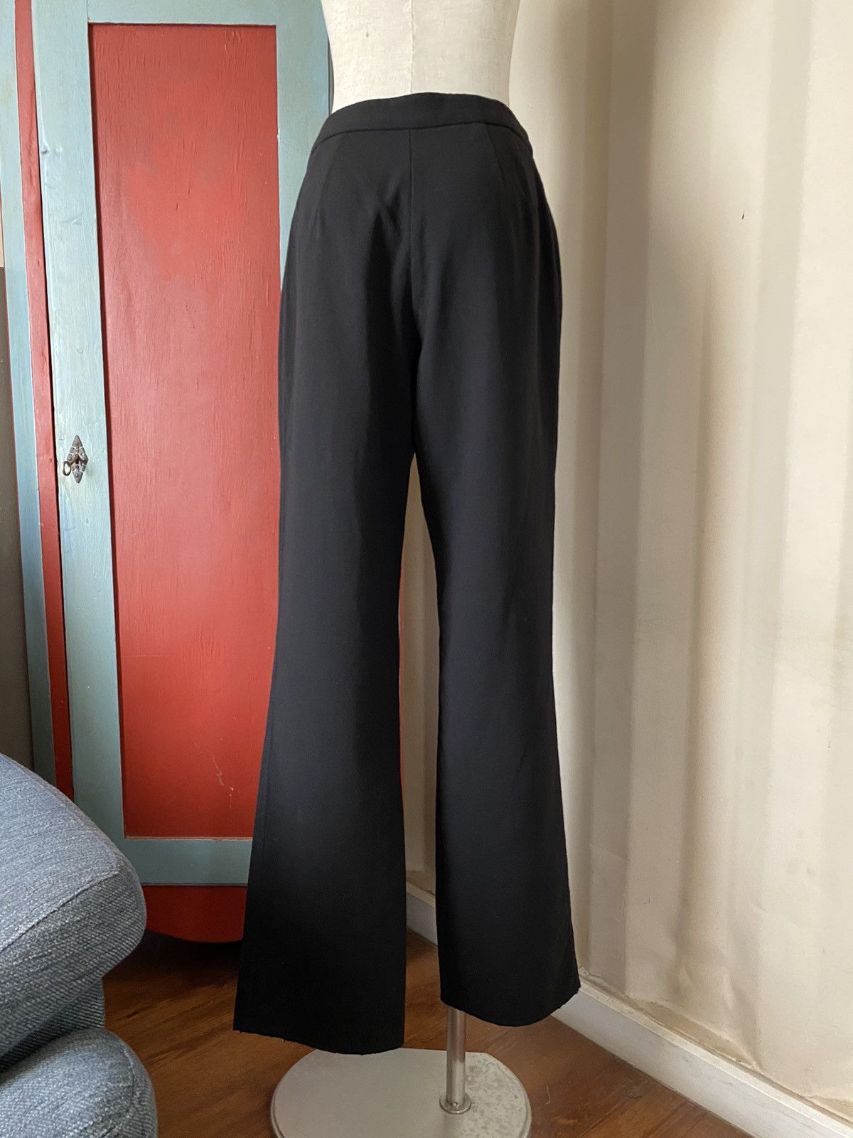 Karl Lagerfeld KARL LAGERFELD Black Wide-Leg Trousers Size 28" / US 6 / IT 42 - 2 Thumbnail