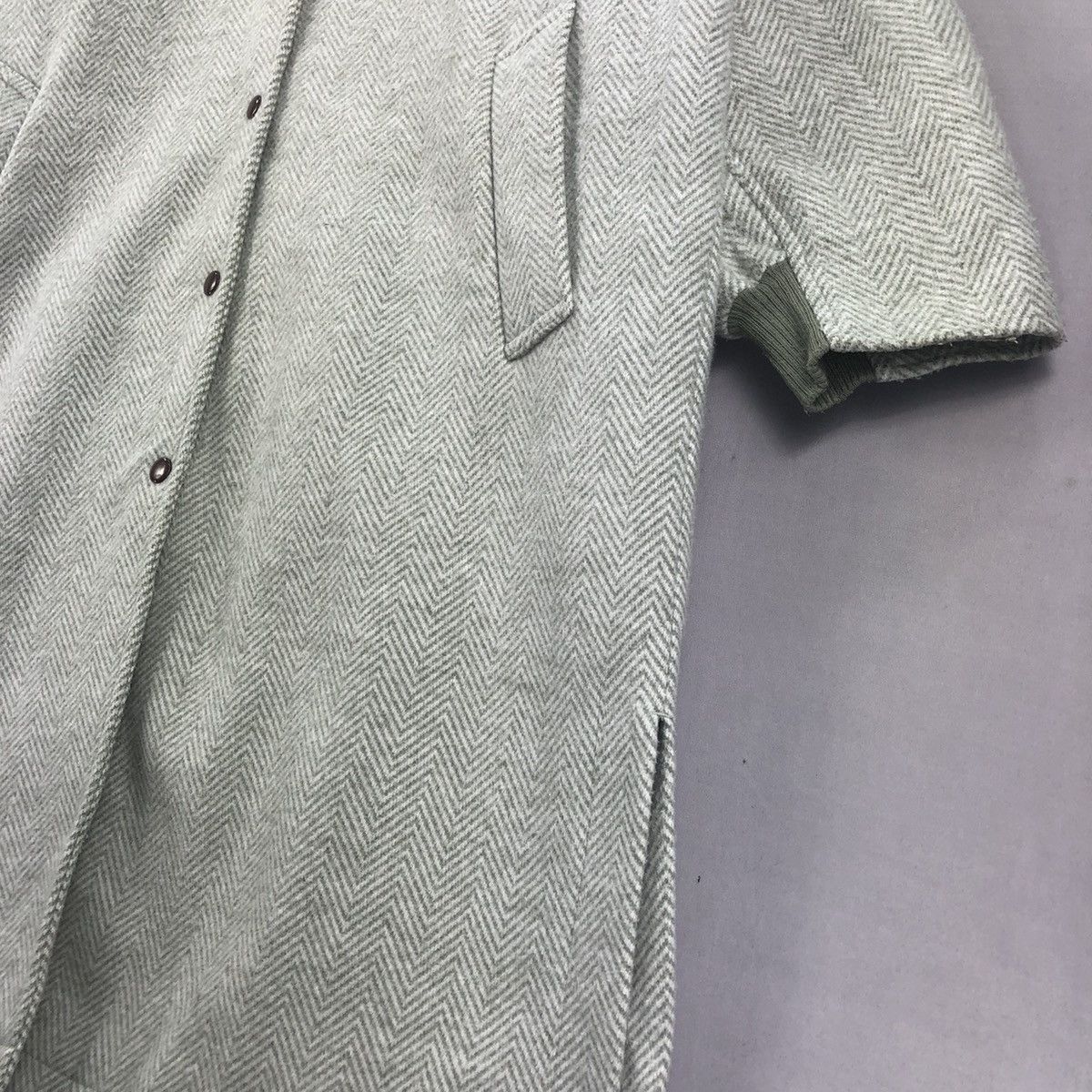 Japanese Brand Y2K Coen Herringbone Long Wool Jacket Size US M / EU 48-50 / 2 - 3 Thumbnail
