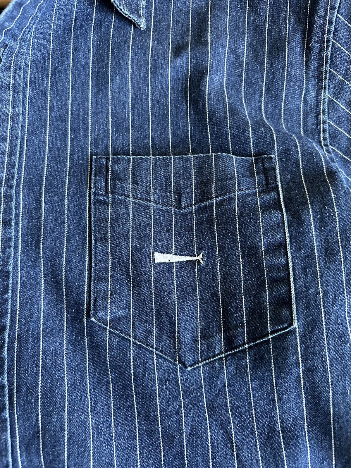 Descendant × Japanese Brand Real Indigo Descendant Pinstripe Shirt Size US L / EU 52-54 / 3 - 4 Thumbnail