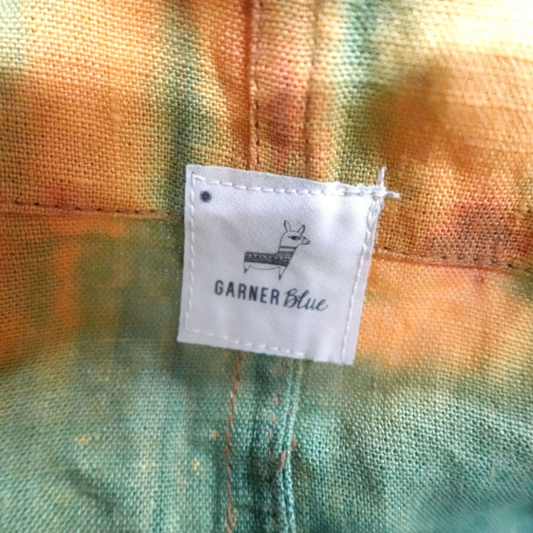Vintage Garner Blue S Apron Dress Green Hand Dyed Cotton Linen Short Sundress Womens Size S / US 4 / IT 40 - 2 Thumbnail