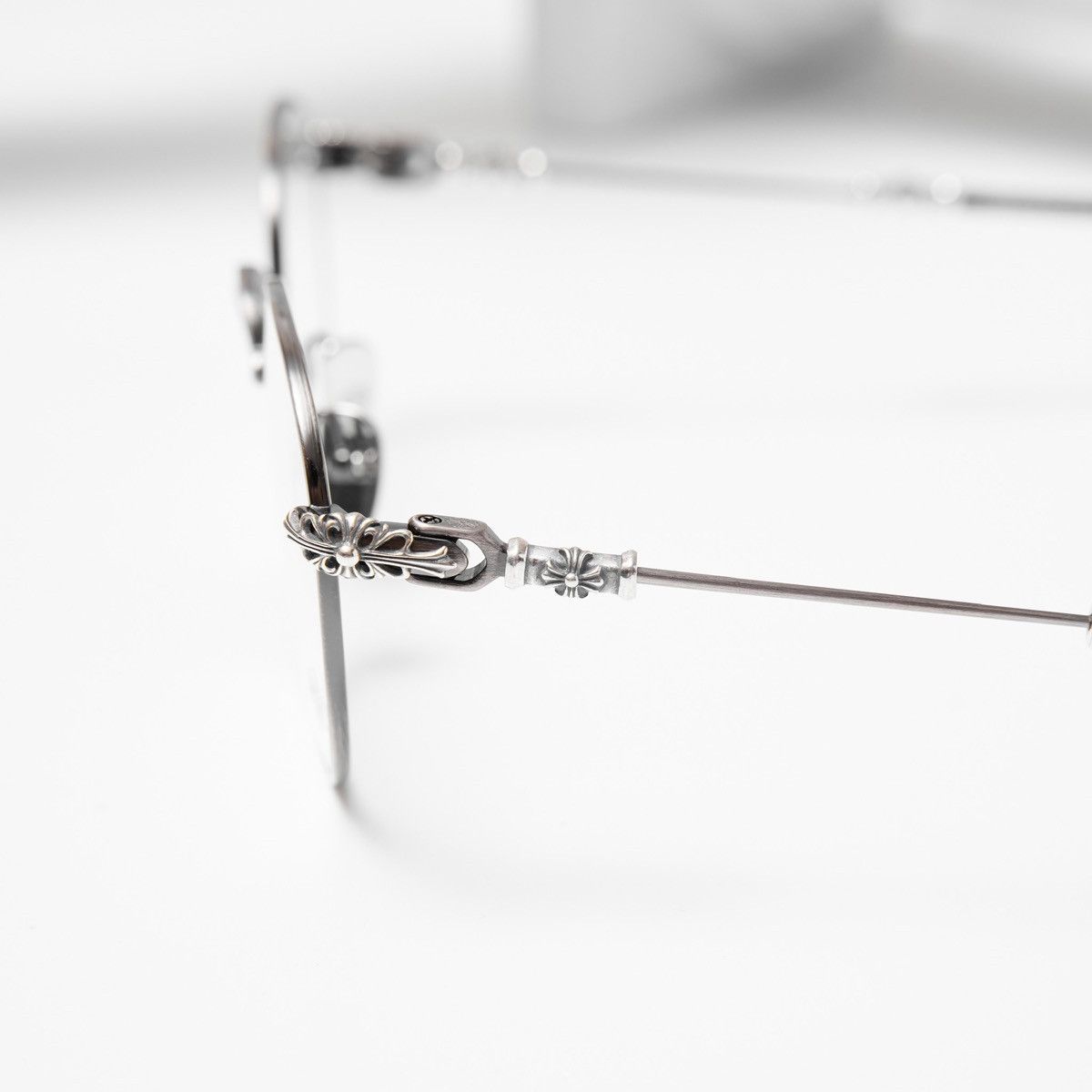 Chrome Hearts CHROME HEARTS BUBBA-A ANTIQUE SILVER-BLACK PLASTIC GLASSES Size ONE SIZE - 3 Thumbnail