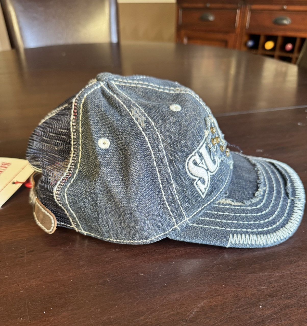 Supreme True Religion Denim Trucker 6 Panel Hat Dirty Indigo