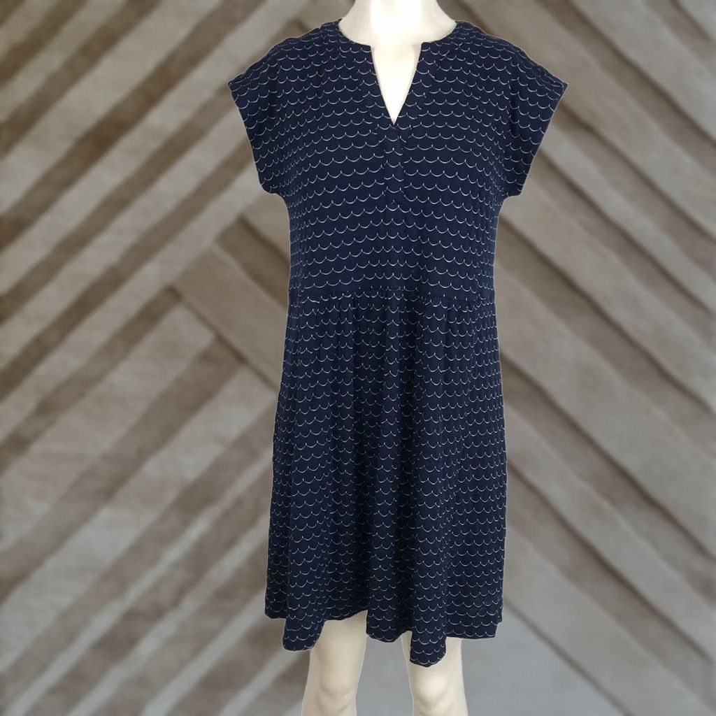 Loft LOFT Womens S Navy V Neck Short Sleeve Polyester Blend Dress Size 28" / US 6 / IT 42 - 1 Thumbnail
