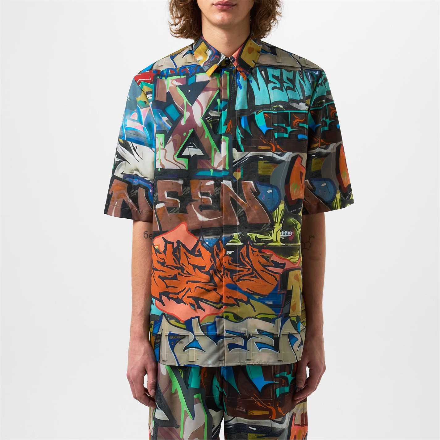 Off-White o1g2r1mq0326 Neen Graffiti Shirt in Multicolor Size US XS / EU 42 / 0 - 5 Thumbnail