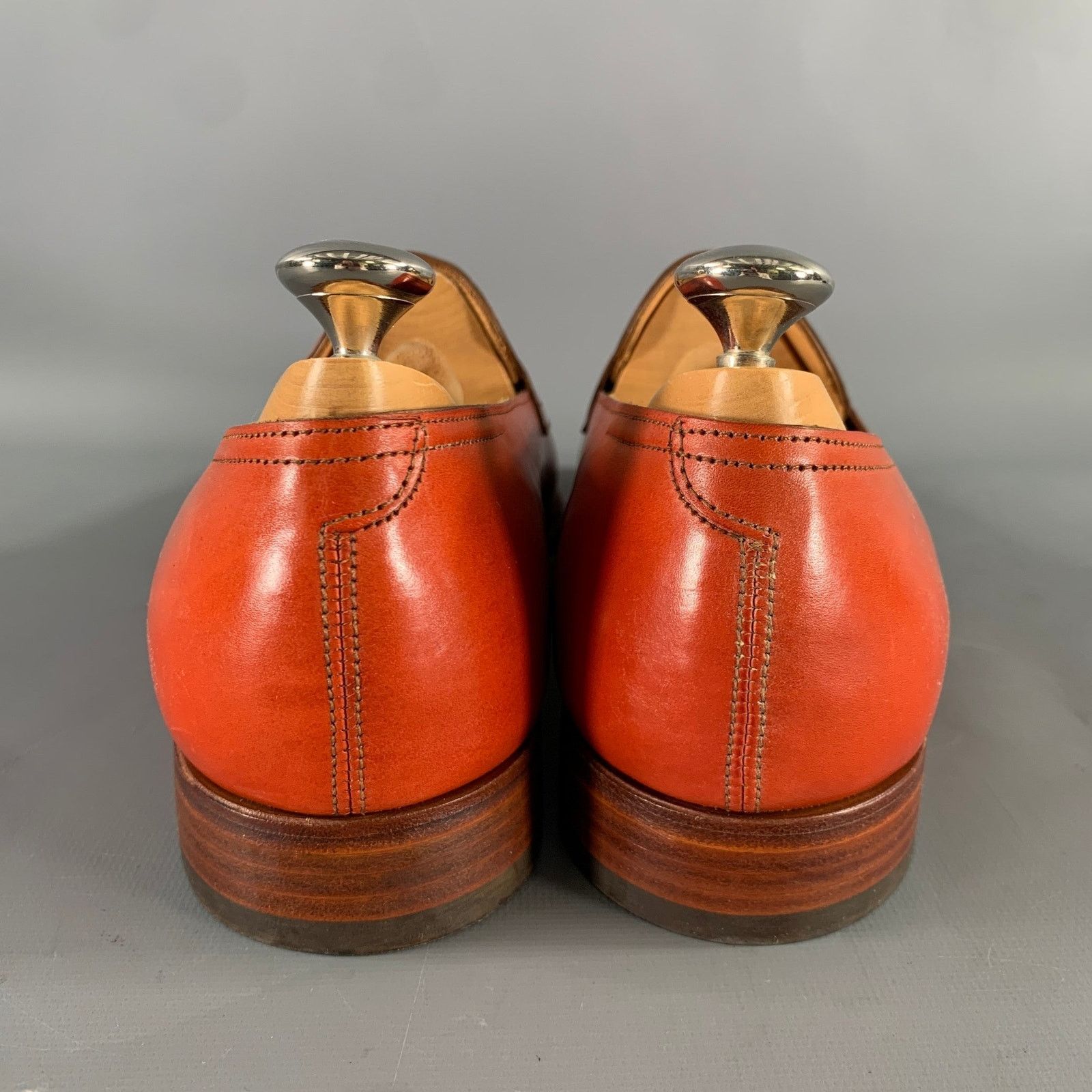 John Lobb JOHN LOBB Size 9 Orange Red Leather Penny Loafers Size US 9 / EU 42 - 3 Thumbnail