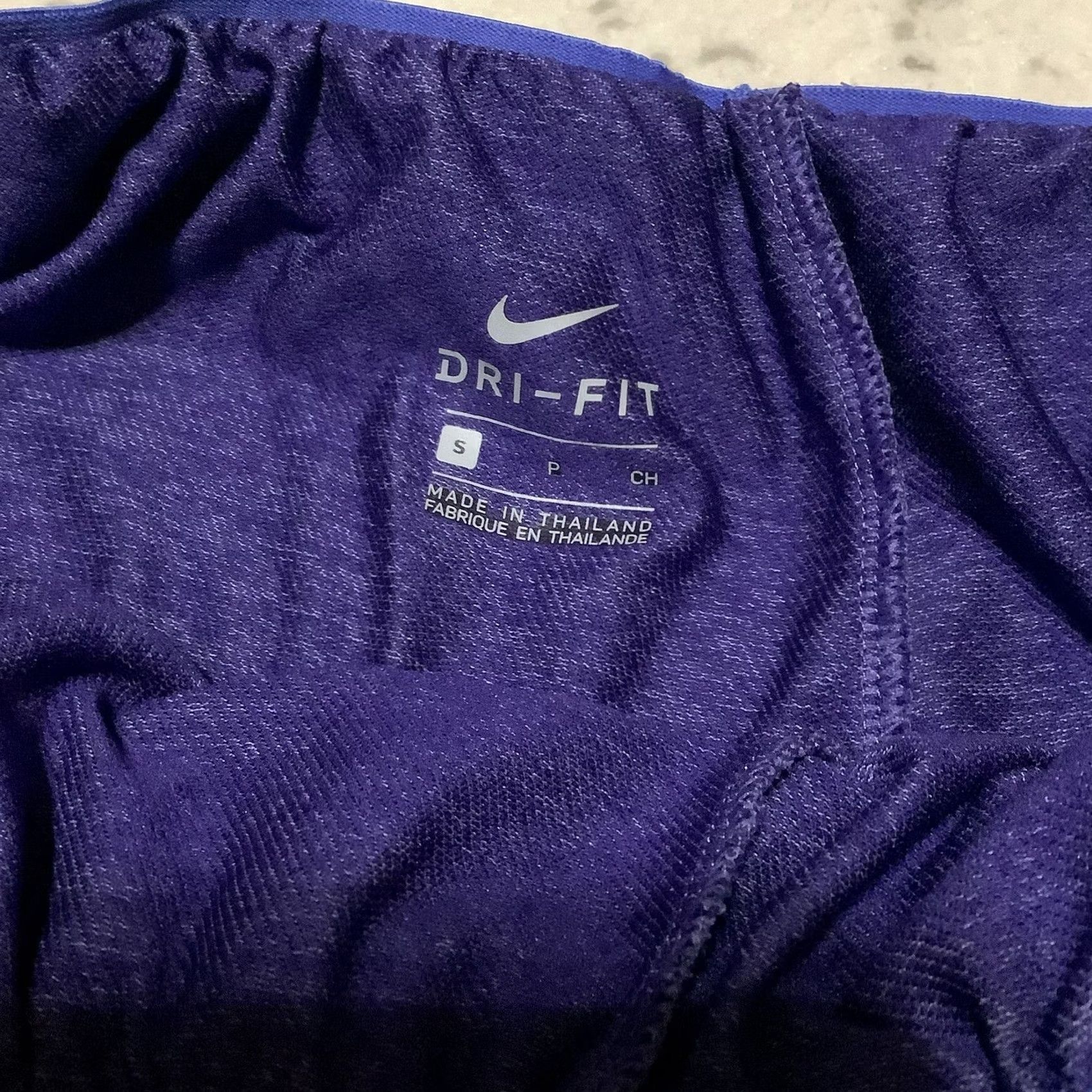 Nike Nike Dri-Fit Fold Over Waist Athletic Shorts Dark Purple Women's Size S Size 28" / US 6 / IT 42 - 3 Thumbnail