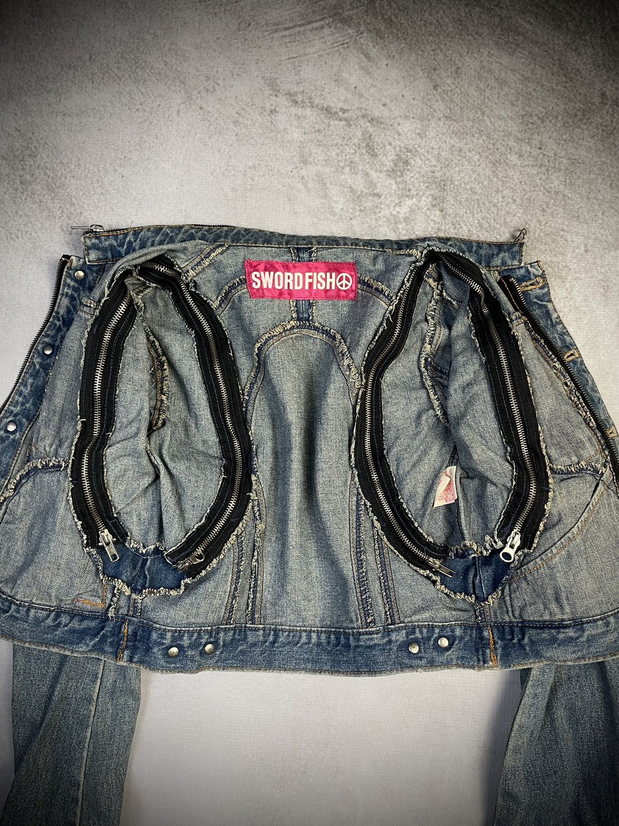 Hysteric Glamour Y2k Swordfish Modular Dystopian Denim Jacket Size XS / US 0-2 / IT 36-38 - 9 Thumbnail