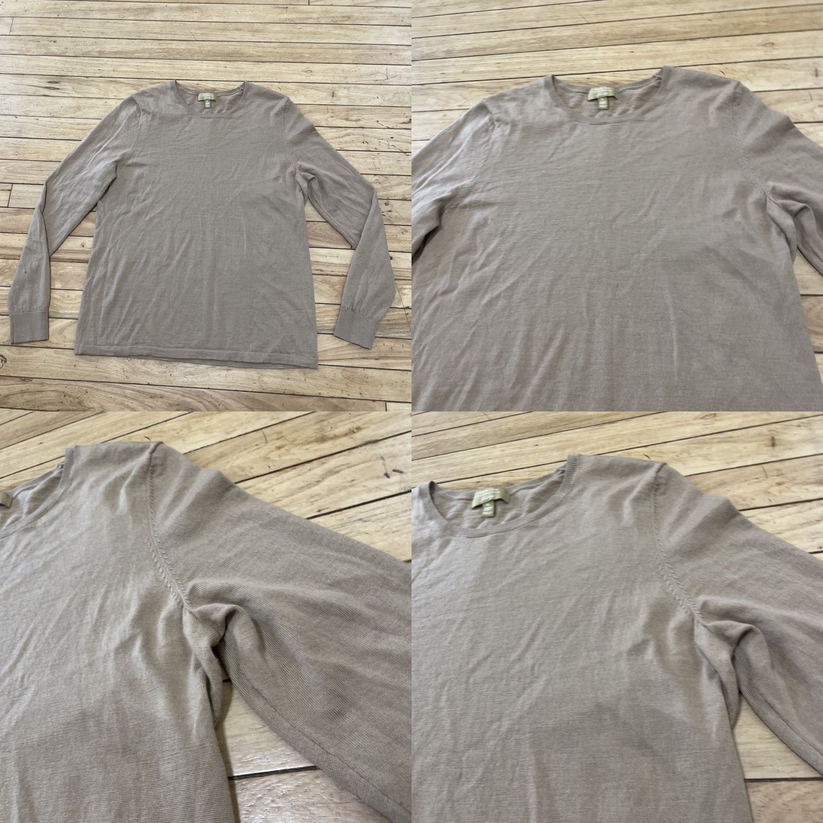 Charter Club VINTAGE Charter Club Merino Wool Sweater Women XL Tan Brown Western Boho Layer Pullover Buttonless Crew Neck Regular Size XL / US 12-14 / IT 48-50 - 10 Thumbnail