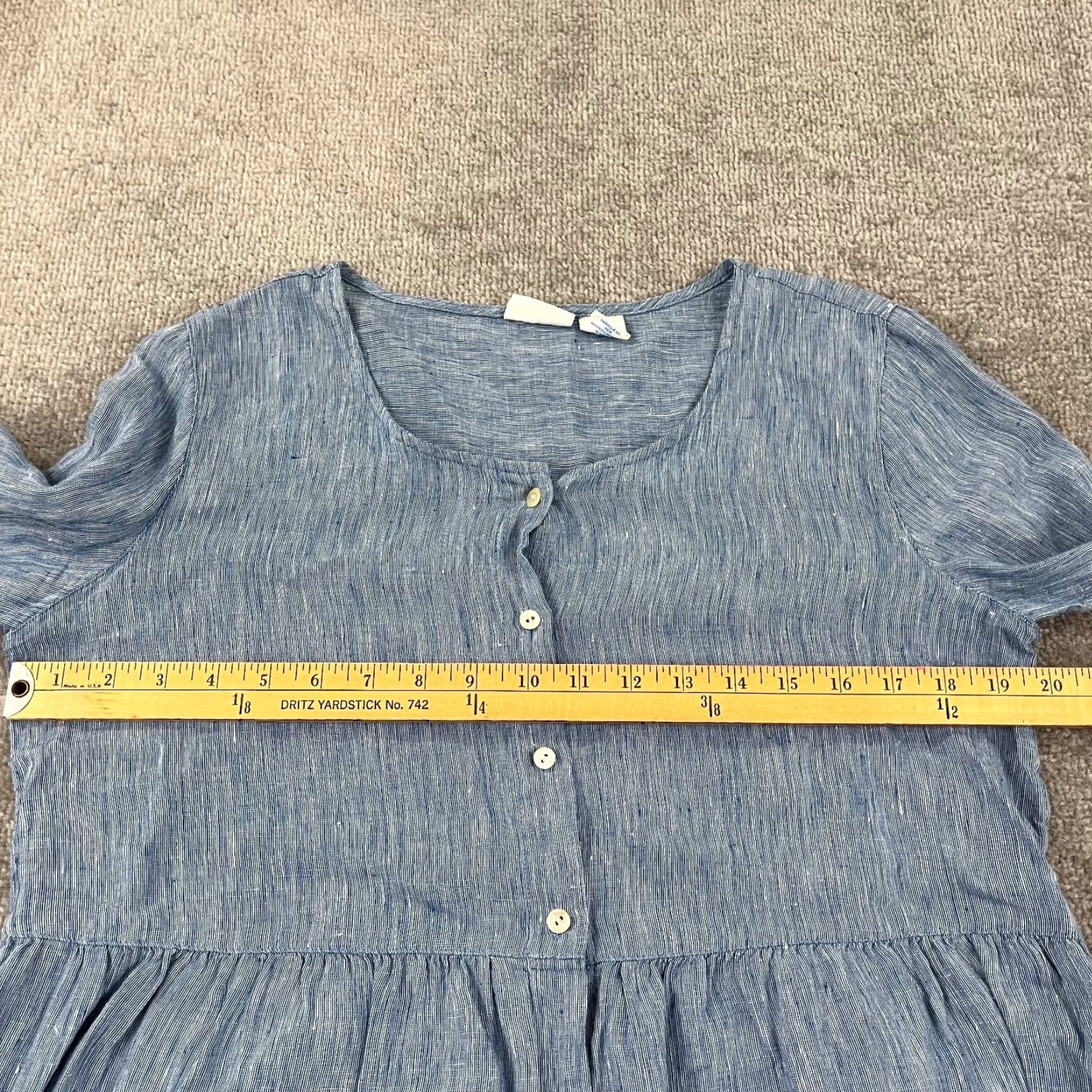 Vintage VINTAGE Sigrid Olsen Blouse Womens Small Blue Linen Peplum Long Sleeve Casual Office Wear Size S / US 4 / IT 40 - 4 Thumbnail