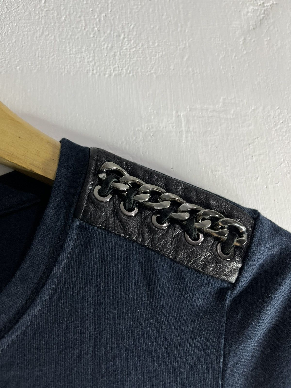 Balmain 2014 Olivier rousteing chain leather tshirt Size US M / EU 48-50 / 2 - 4 Thumbnail