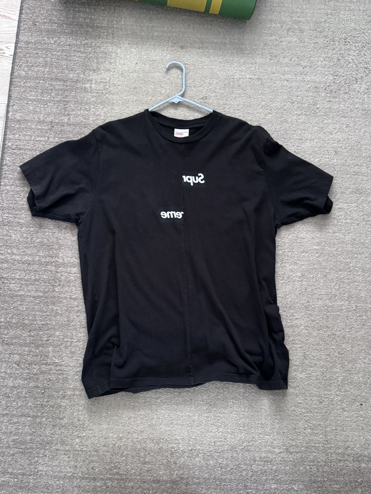 Supreme CDG SHIRT Split Box Logo Tee 黒 M Supreme CDG Comme Des Garcons Shirt Split Box Logo Tee Black