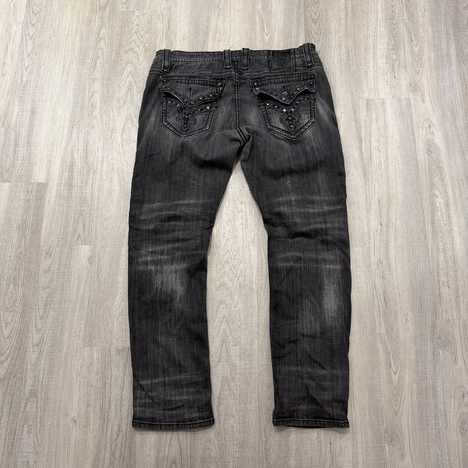 Rock Revival Rock Revival Ben Biker Jeans Men's 40 (Fits 40x33) Black Size US 40 / EU 56 - 10 Thumbnail