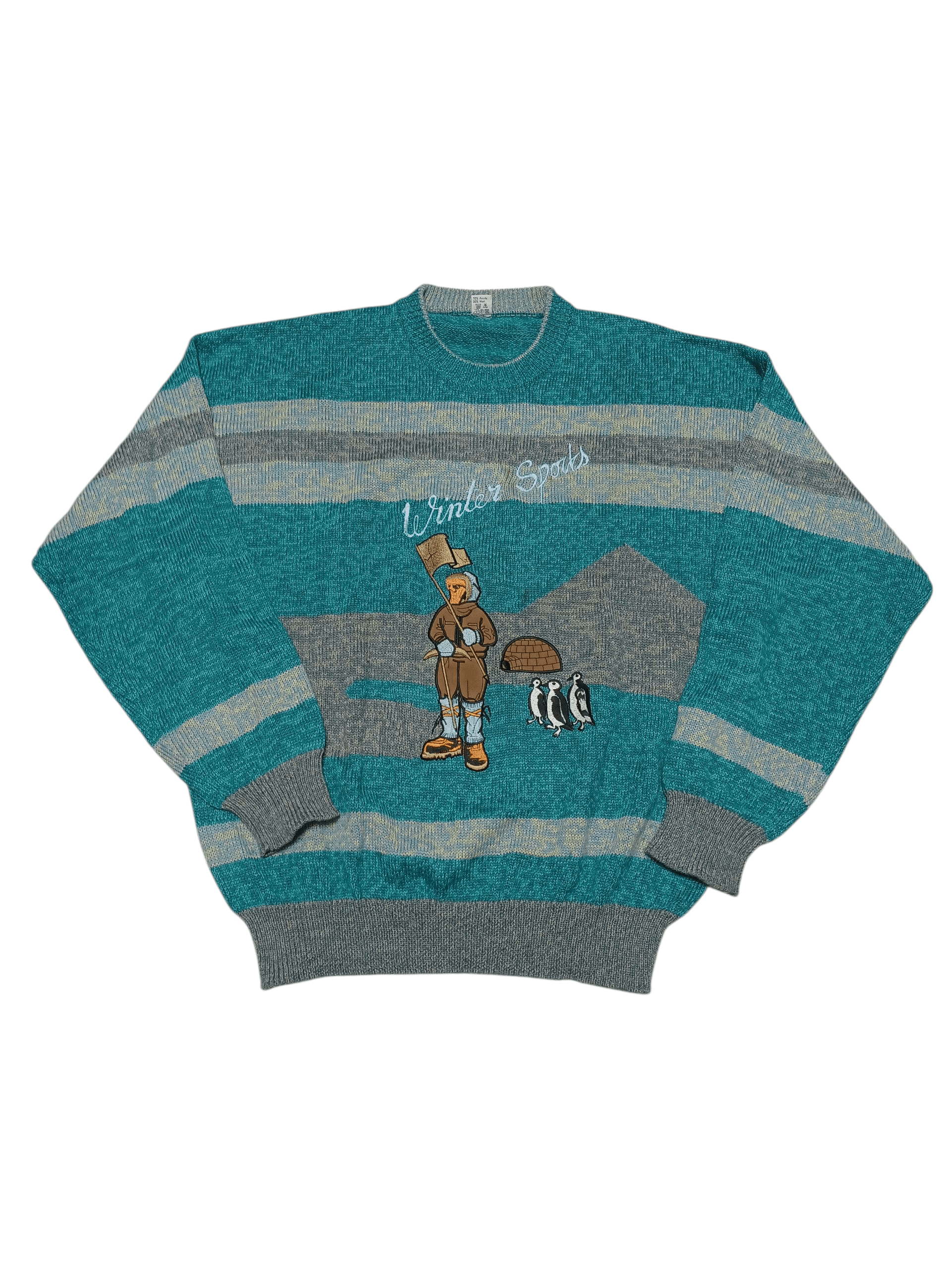 Other VINTAGE 90S WINTER SPORTS BIG LOGO MADE IN SPAIN SWEATER Size US L / EU 52-54 / 3 - 1 Thumbnail