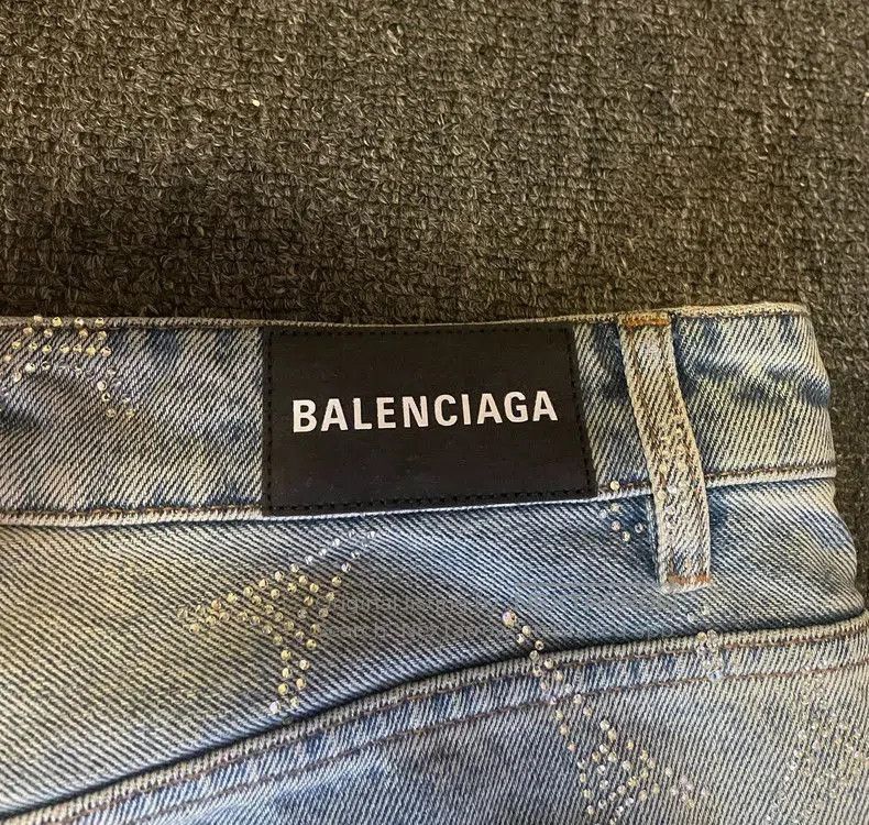 Other Balenciaga Denim Jeans with Paris Tower Rhinestones. Size US 29 - 6 Thumbnail