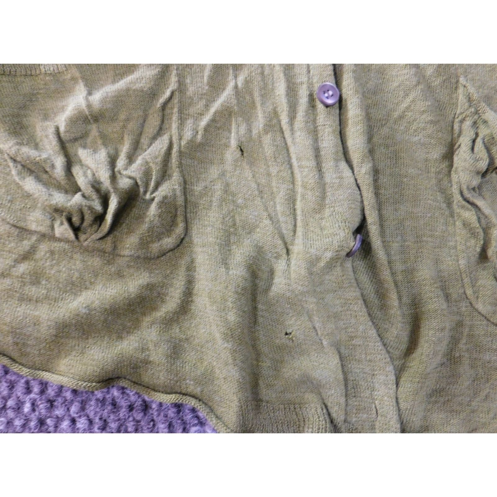 Eileen Fisher Eileen Fisher Sweater Cardigan Womens Small Linen Silk Lightweight Green Button Knit Crew Neck Raglan Sleeve Casual Regular Size S / US 4 / IT 40 - 6 Thumbnail