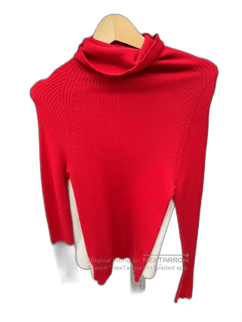 Yohji Yamamoto Yohji Yamamoto Red Wool Sweater Coat Size US S / EU 44-46 / 1 - 1 Thumbnail