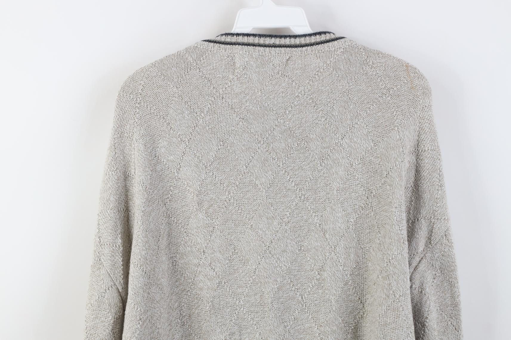 Vintage Vintage 90s Streetwear Diamond Knit Crewneck Sweater USA Size US XL / EU 56 / 4 - 12 Thumbnail
