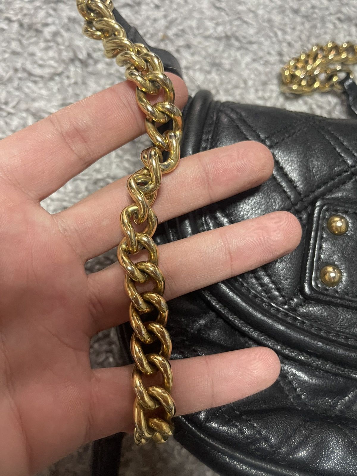 Marc Jacobs Marc Jacobs vintage black leather quitled gold small bag Size ONE SIZE - 5 Thumbnail