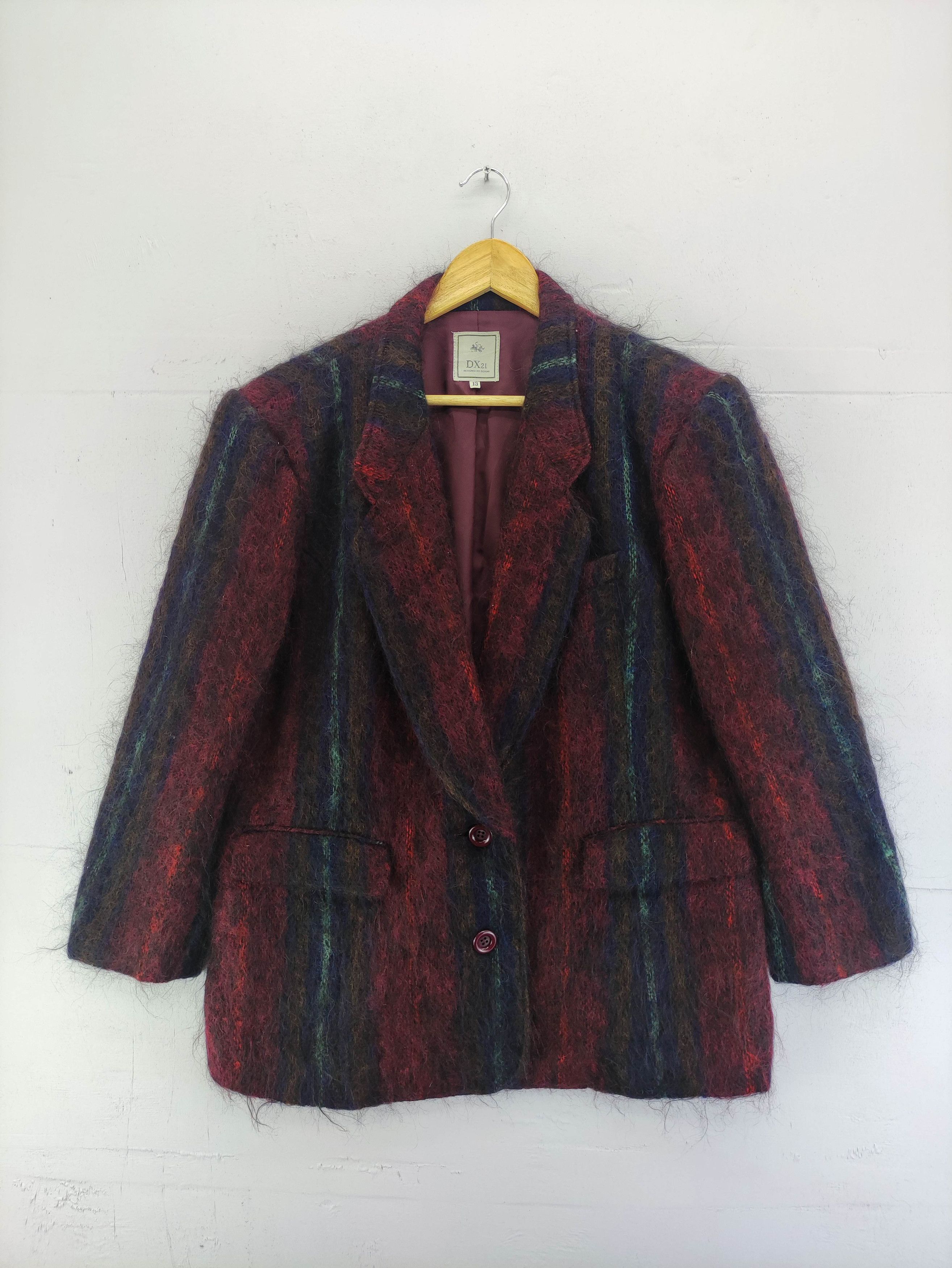 Japanese Brand Vintage Dx21 Fuzzy Mohair Coat Blazer Jacket Size M / US 6-8 / IT 42-44 - 1 Thumbnail