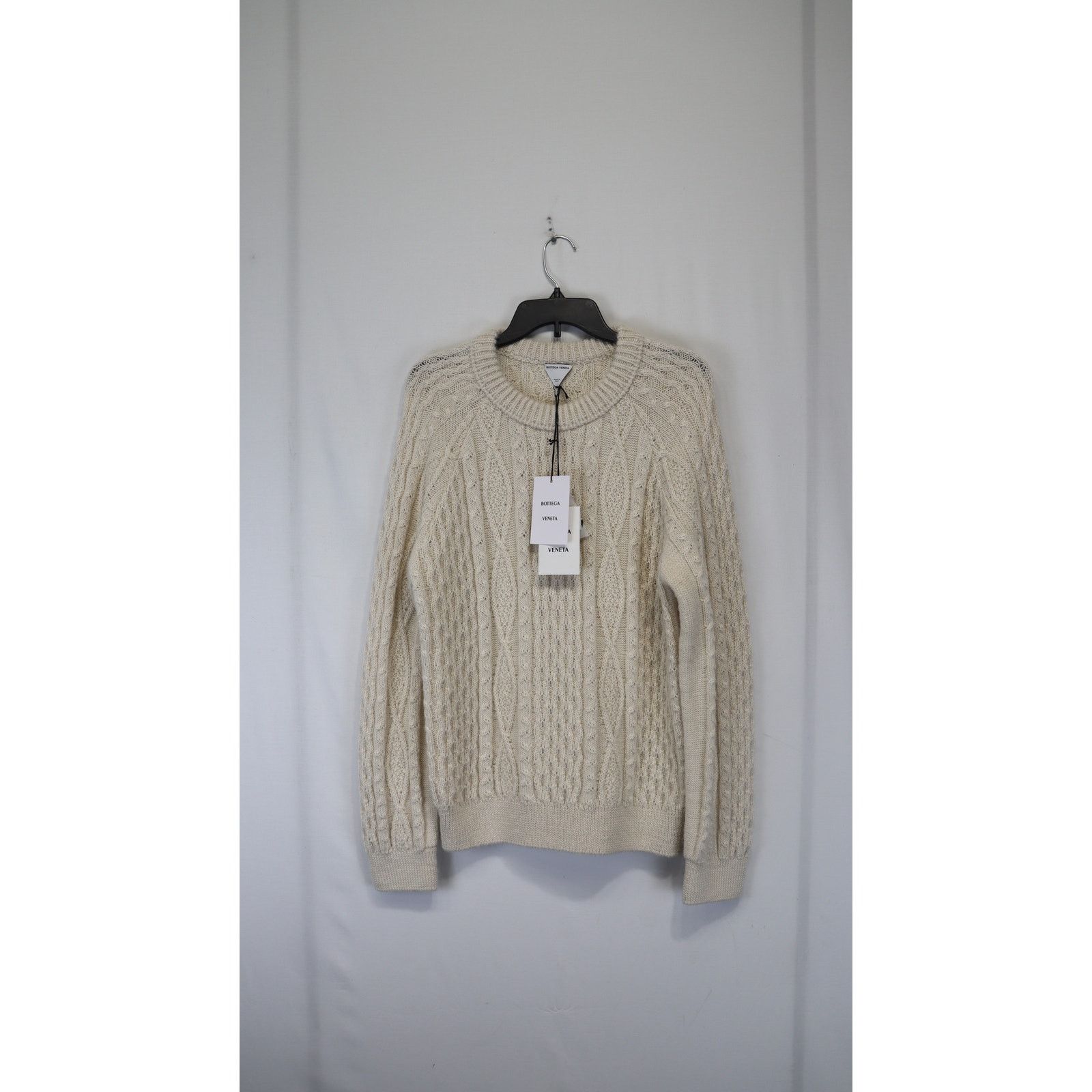 Bottega Veneta o1rshd1 MW Alpaca Aran Knitwear Sweater in Bone Size US L / EU 52-54 / 3 - 1 Thumbnail