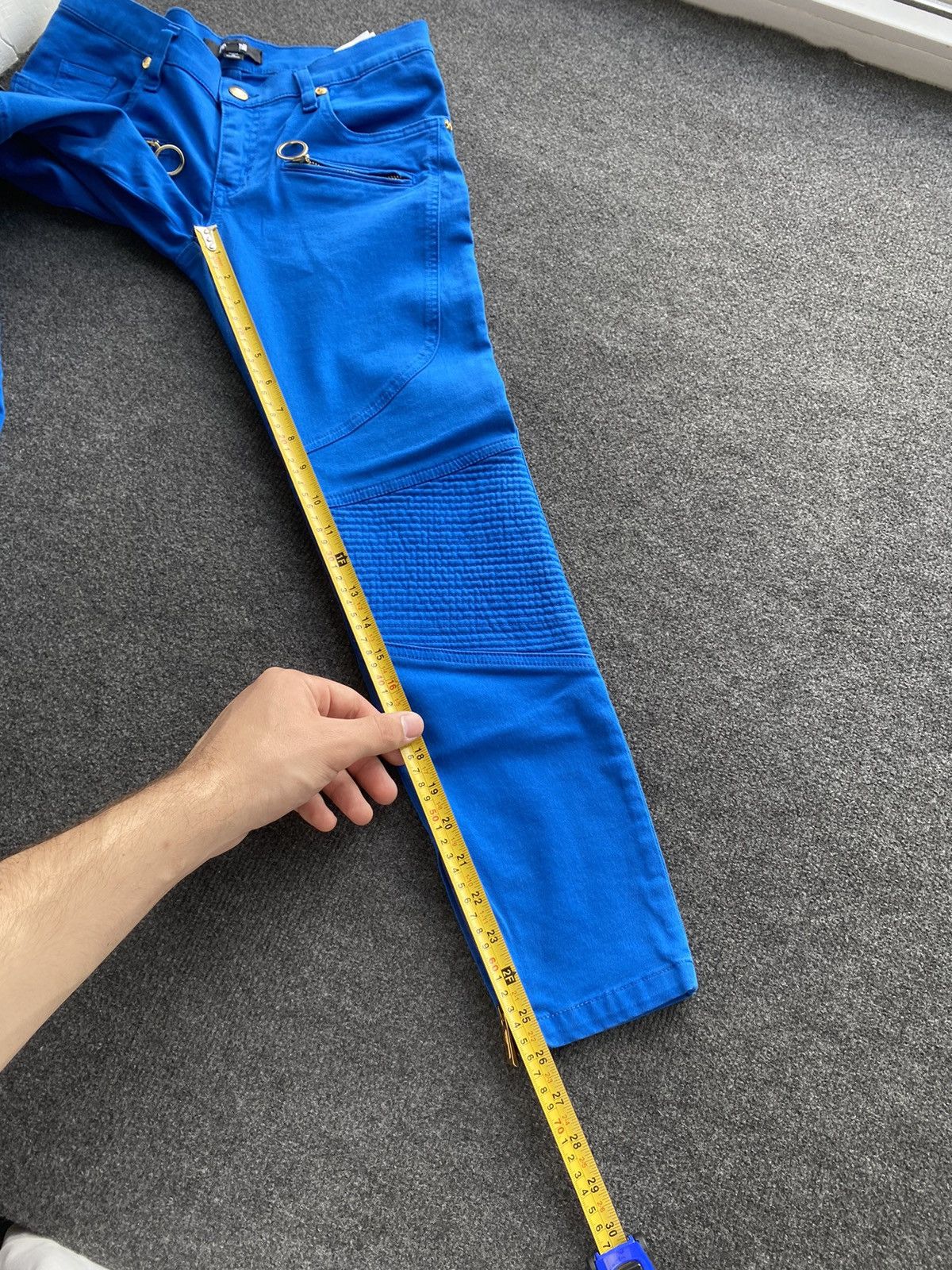 Just Cavalli 🔥Designer Luxury Just Cavalli Blue Moto Pants Women 26 size Size 26" / US 2 / IT 38 - 12 Thumbnail