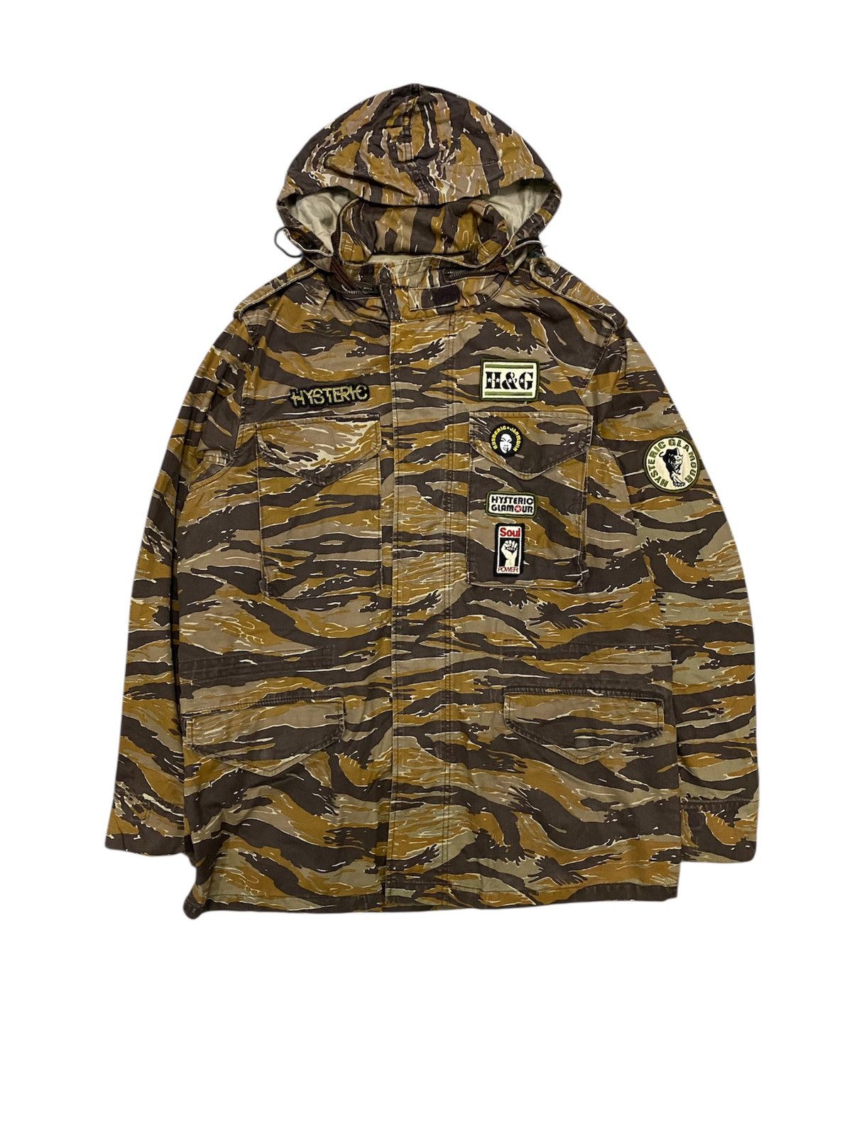 Hysteric Glamour 1990s HG tiger Stripe Patch Camo Military Jacket Size US L / EU 52-54 / 3 - 1 Thumbnail