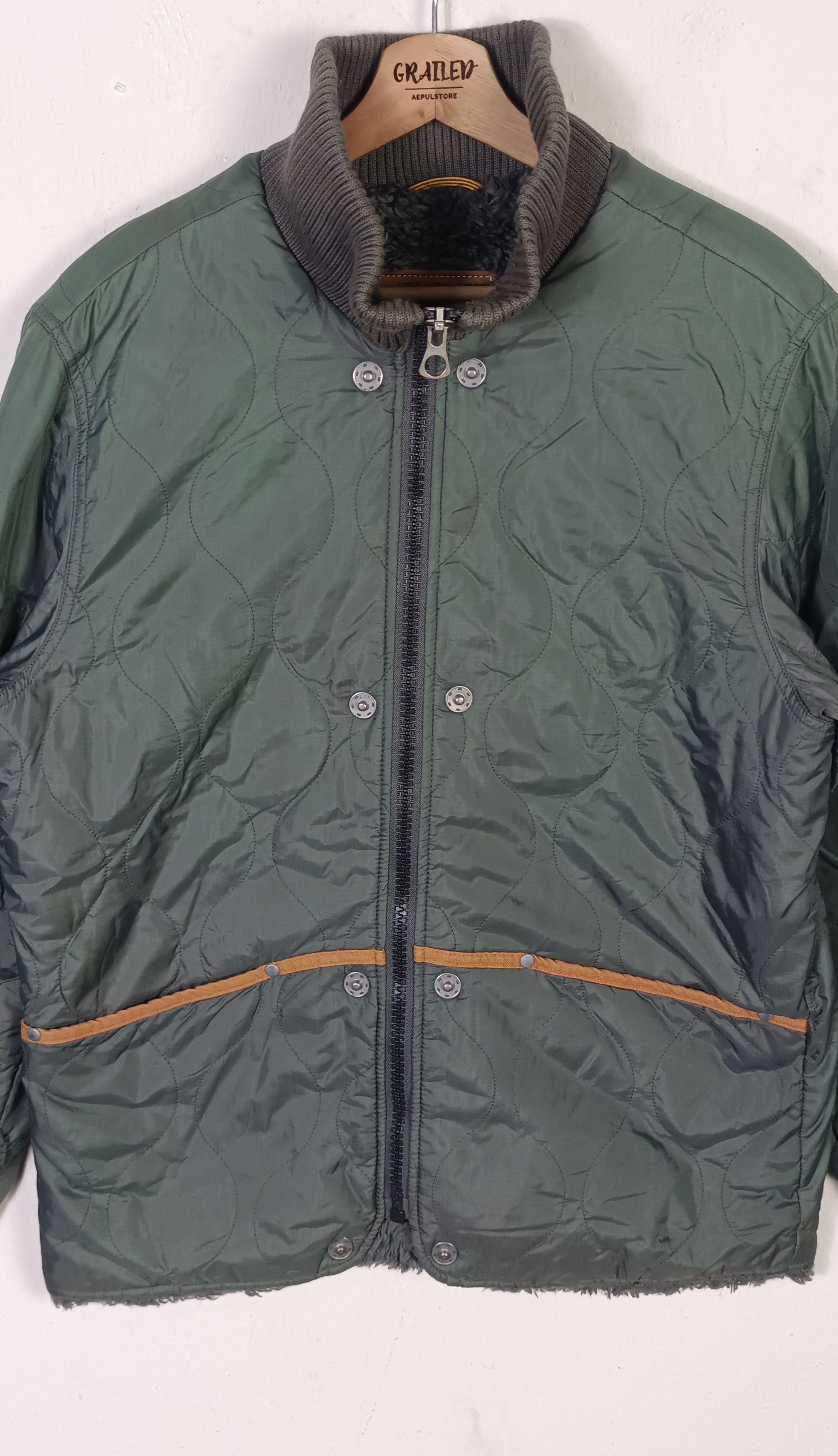 Japanese Brand × Timberland Timberland Boa-lined Quilted Bomber Jacket Lot 10061 Size US L / EU 52-54 / 3 - 6 Thumbnail