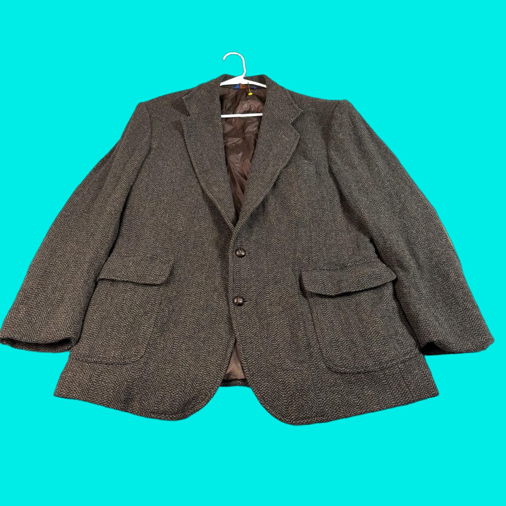 Pendleton Pendleton Mens Wool Herringbone Sport Coat Brown 46L Elbow Patch Two-Button Notch Lapel Vintage? No (Big & Tall) 2 Piece Costume? Size US S / EU 44-46 / 1 - 1 Thumbnail