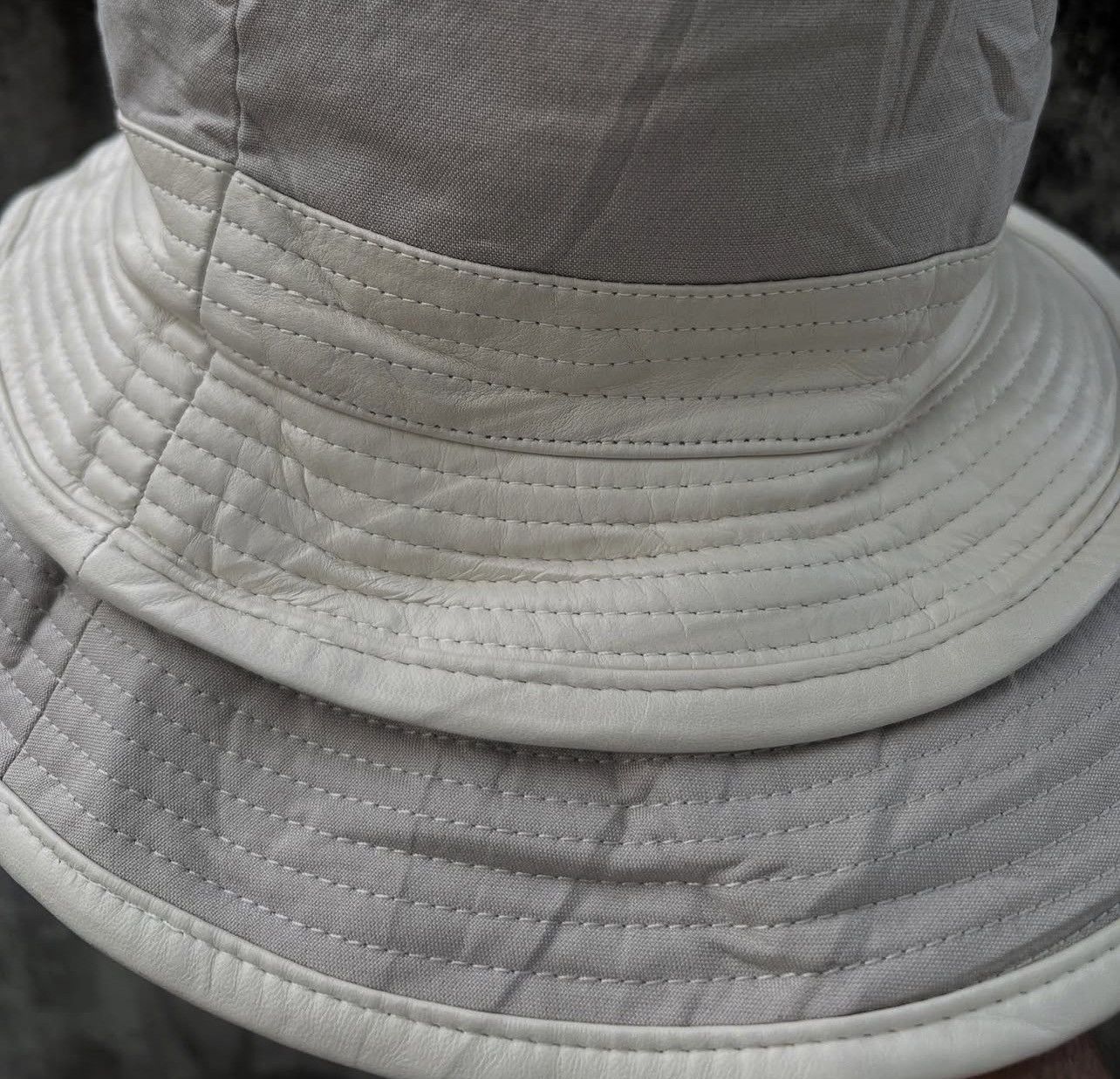 Hermes Hermes x Chapeaux Motsch Leather Canvas Hat Size ONE SIZE - 3 Thumbnail
