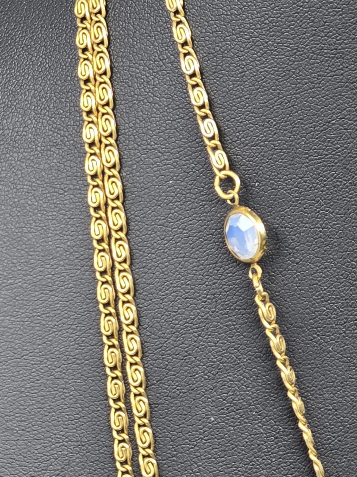Other Vintage Goldette Multi Strand Necklace w/ Opaline Pendant Size ONE SIZE - 8 Thumbnail