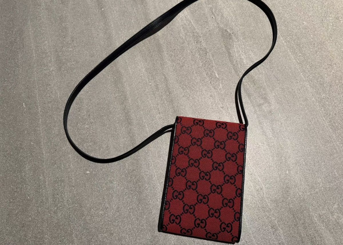 Gucci GUCCI Phone Case Shoulder Bag Canvas Red Size ONE SIZE - 2 Thumbnail