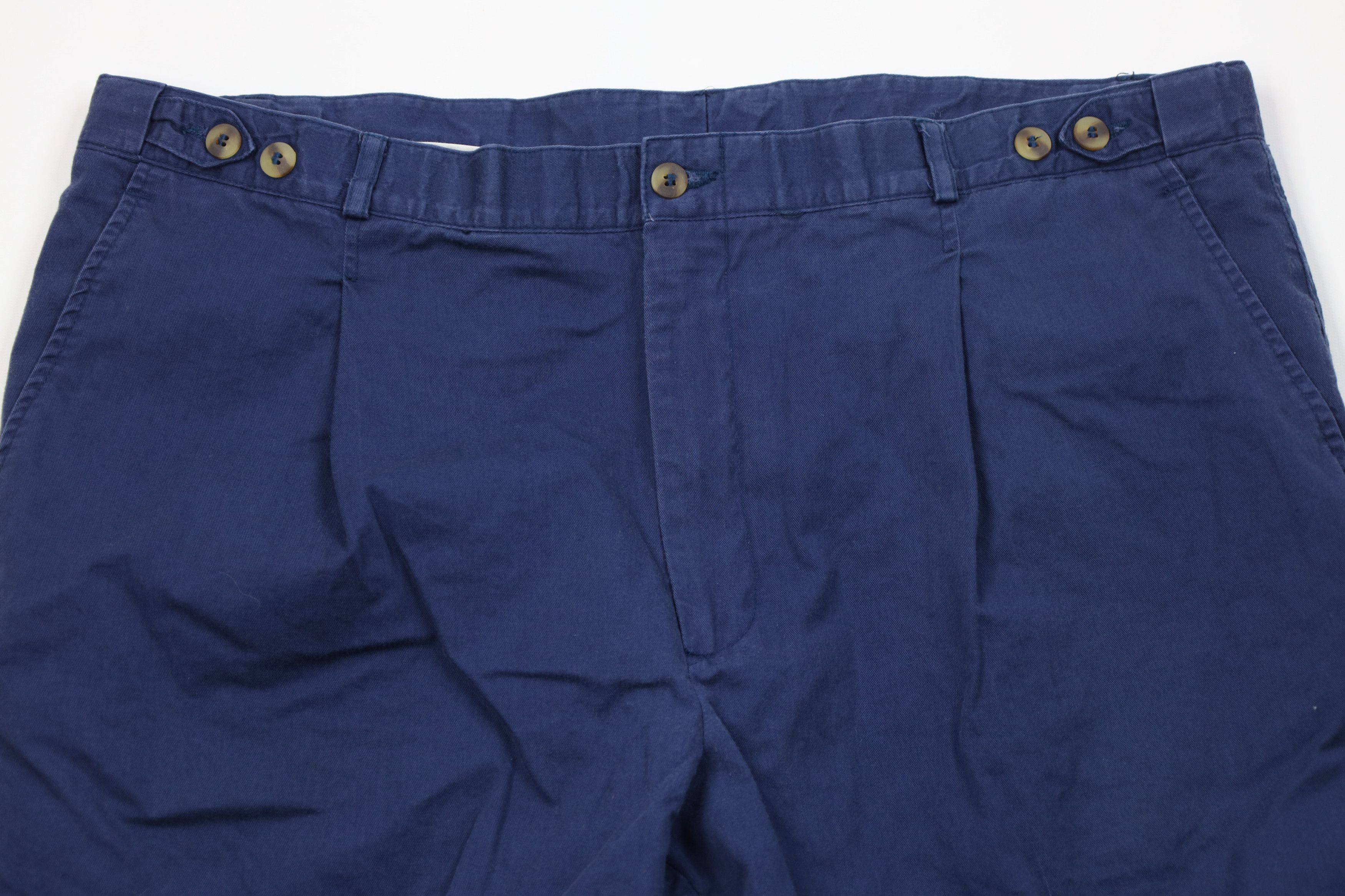 Eddie Bauer Vintage 90s Eddie Bauer Wide Leg Chino Pants Blue Cotton Size US 40 / EU 56 - 2 Thumbnail