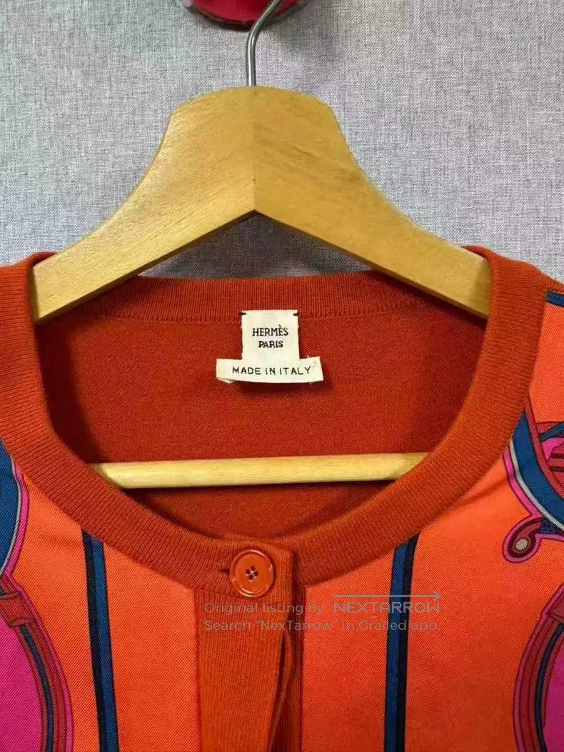 Hermes Hermes Silk Patchwork Long-Sleeve Knit Top Size XS / US 0-2 / IT 36-38 - 4 Thumbnail