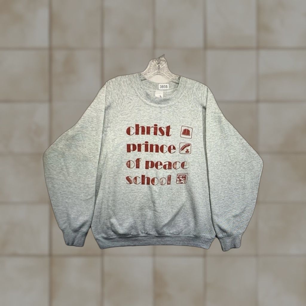 Fruit Of The Loom VINTAGE 90s Sweatshirt Adult Medium Christ Prince Of Peace School Retro Obscure Size US M / EU 48-50 / 2 - 1 Thumbnail