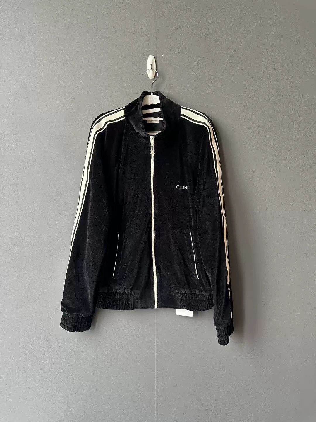 Celine celine black velvet jacket with white stripes Size US M / EU 48-50 / 2 - 1 Thumbnail