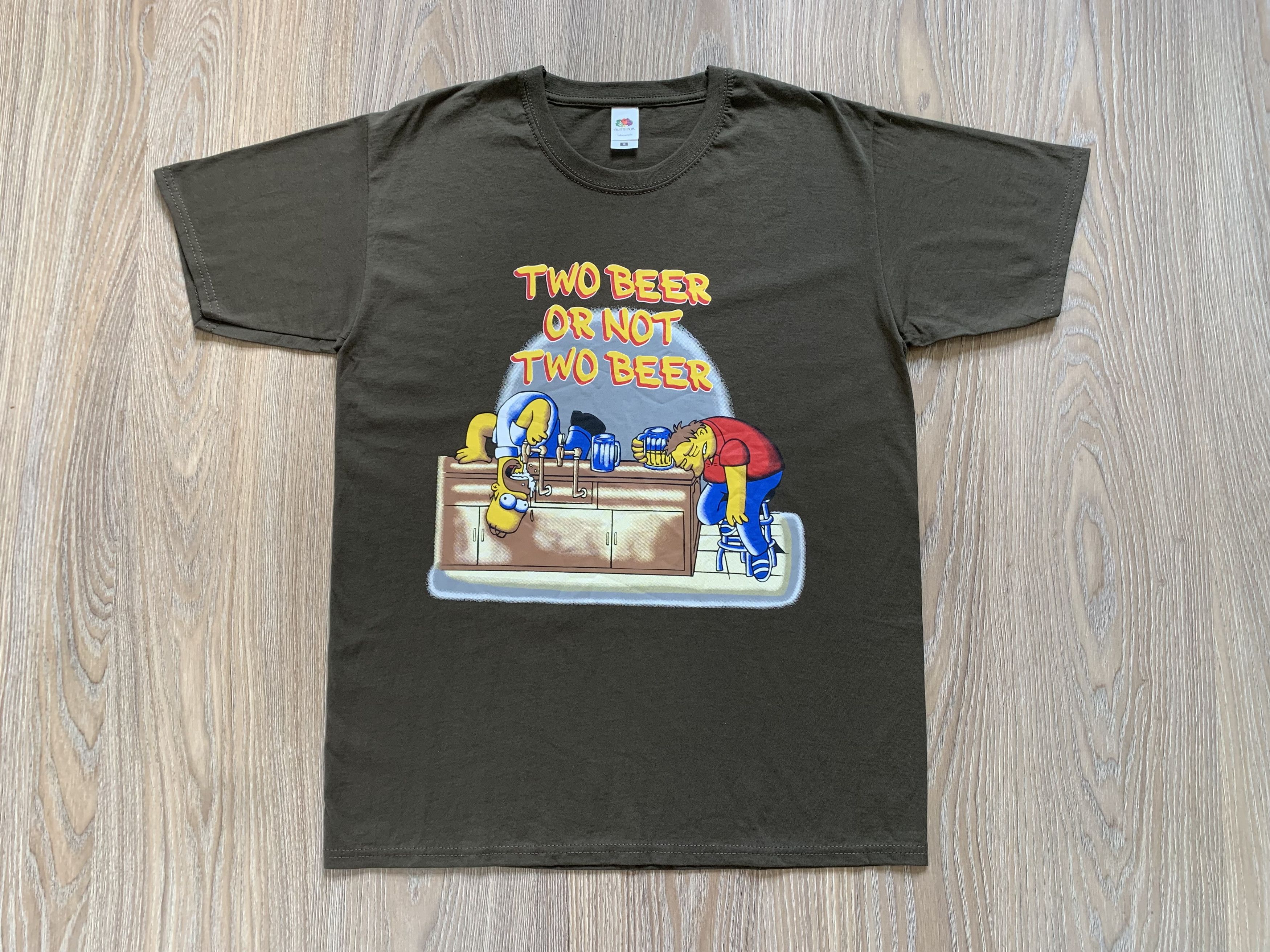 Fruit Of The Loom × The Simpsons × Vintage Vintage The Simpson Two Beer or Not Two Beer T Shirt Size US M / EU 48-50 / 2 - 2 Thumbnail