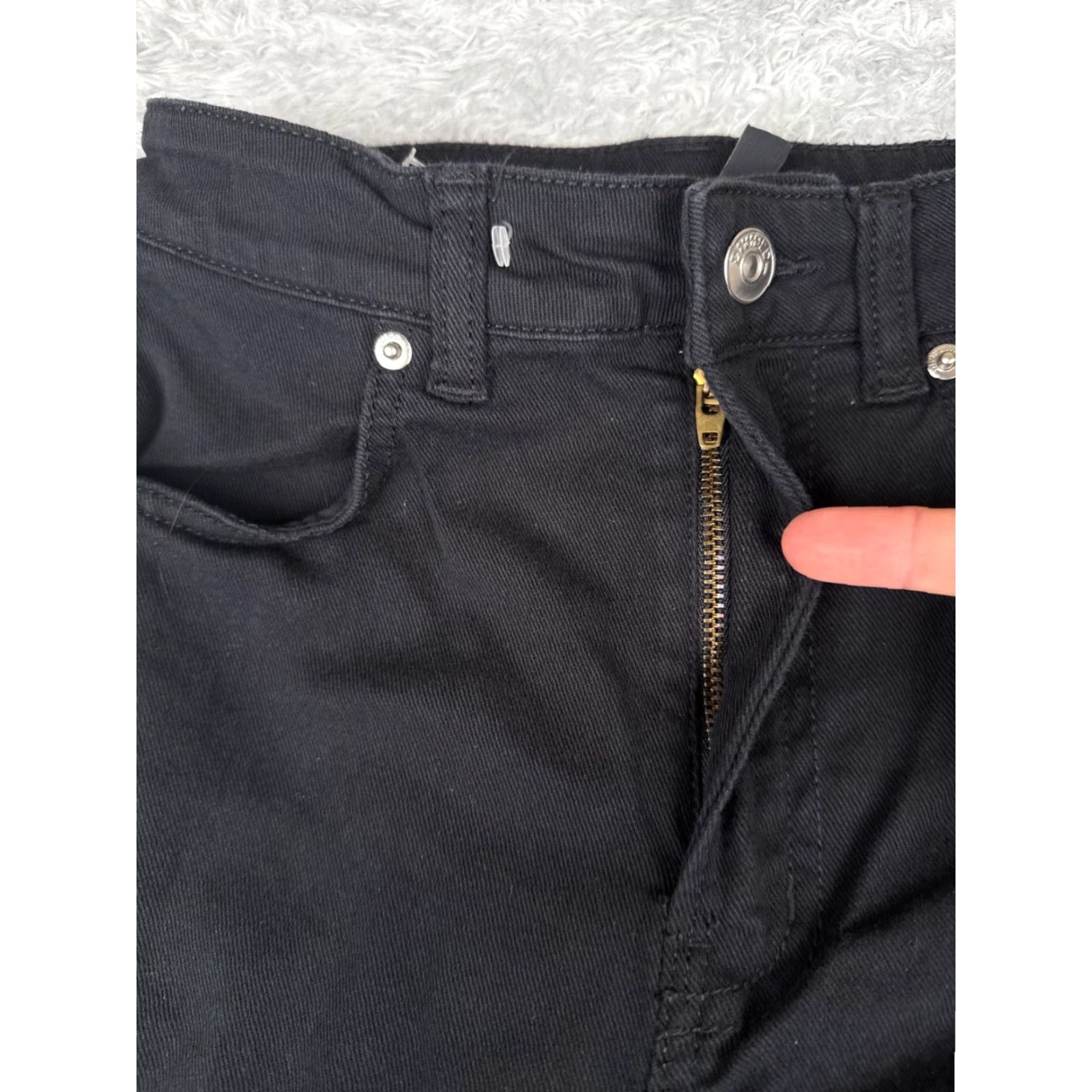 Vintage Divided Jeans Womens 2 Black Denim Wide Leg High Rise Cotton Blend Zip Fly 24x30 Size 26" / US 2 / IT 38 - 5 Thumbnail
