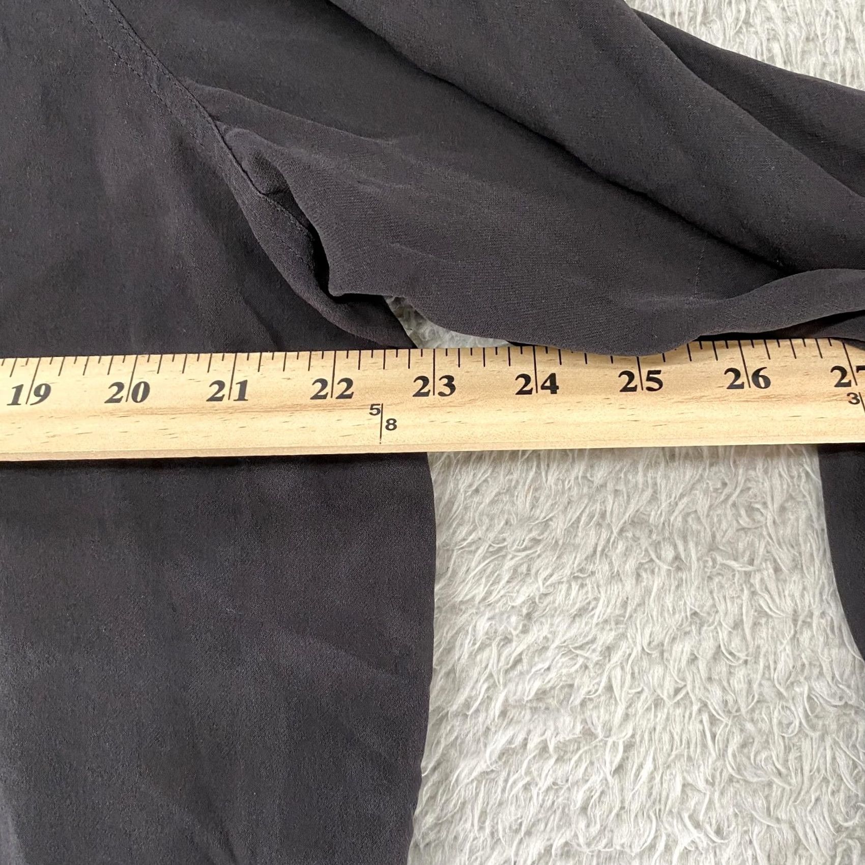 Coldwater Creek Coldwater Creek Womens XL Black Silk Pleated Button Front Long Sleeve Top Size XL / US 12-14 / IT 48-50 - 6 Thumbnail