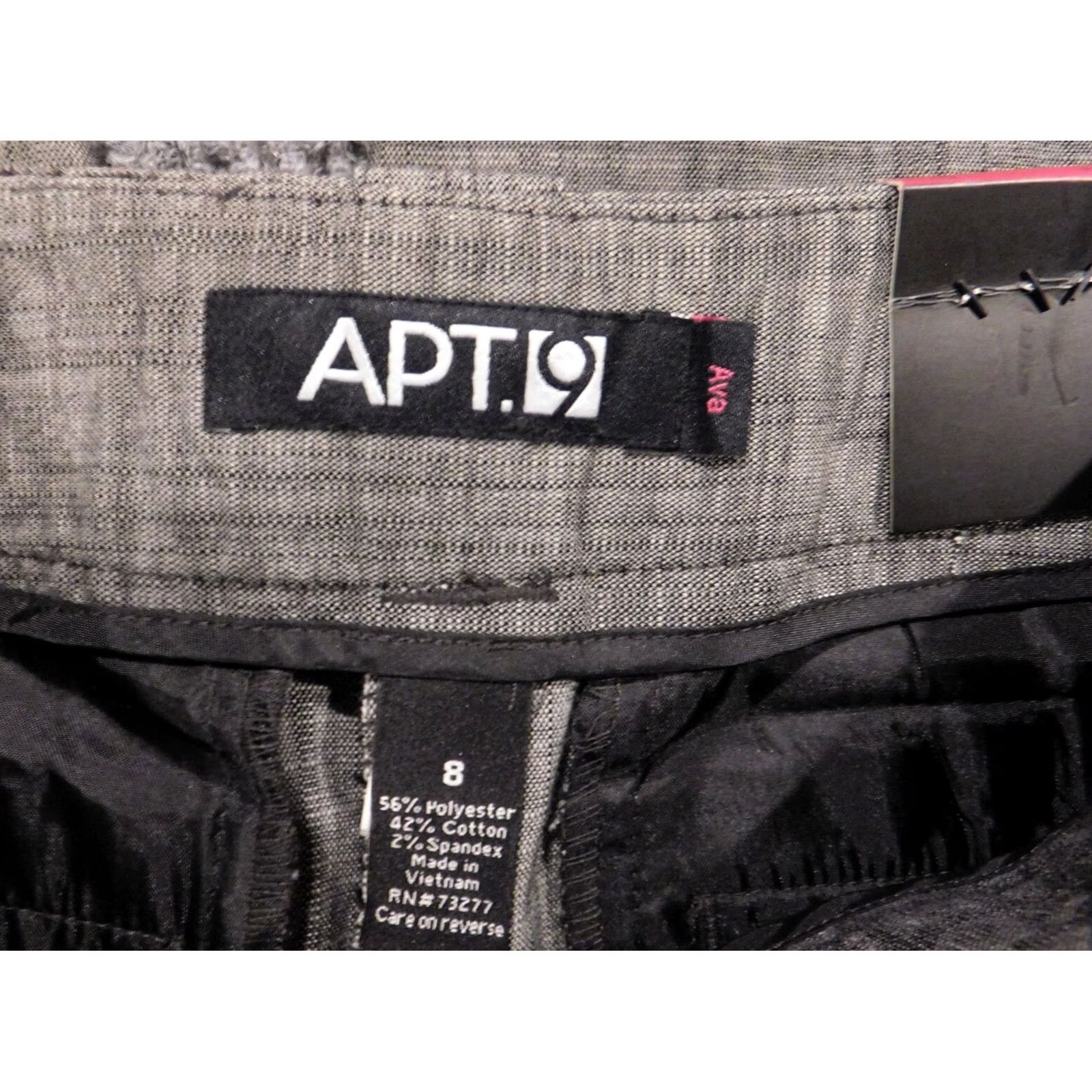 Apt. 9 Apt. 9 Womens Pants 8 Gray Ava Straight Regular Stretch Chino Casual Zip Crop Regular Inseam 21 in Womens Size 30" / US 8 / IT 44 - 4 Thumbnail