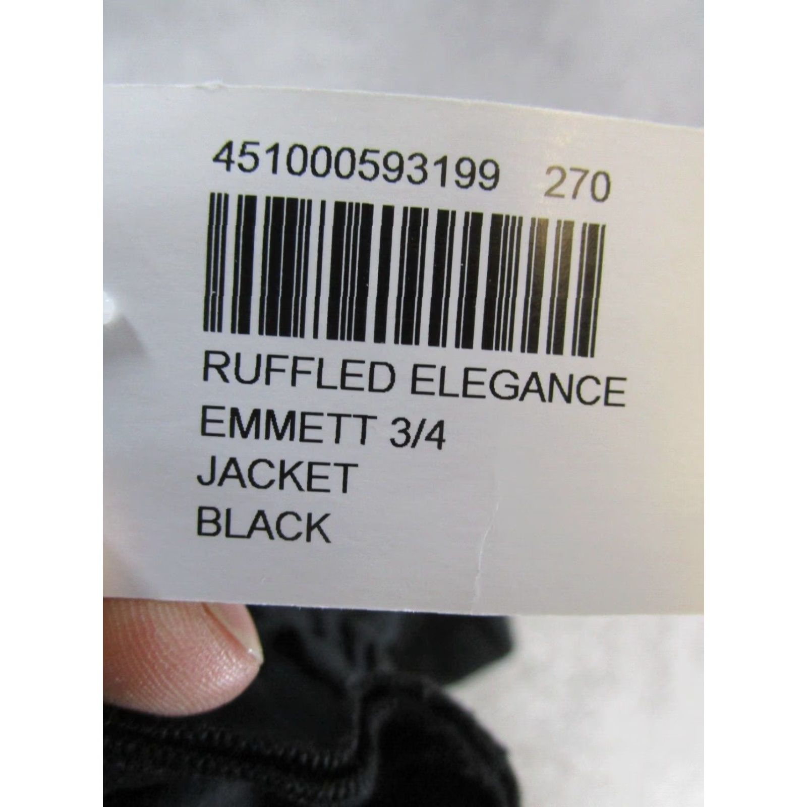 Vintage Chicos Jacket Womens Medium Black Ruffled Elegance Emmet New Size M / US 6-8 / IT 42-44 - 5 Thumbnail