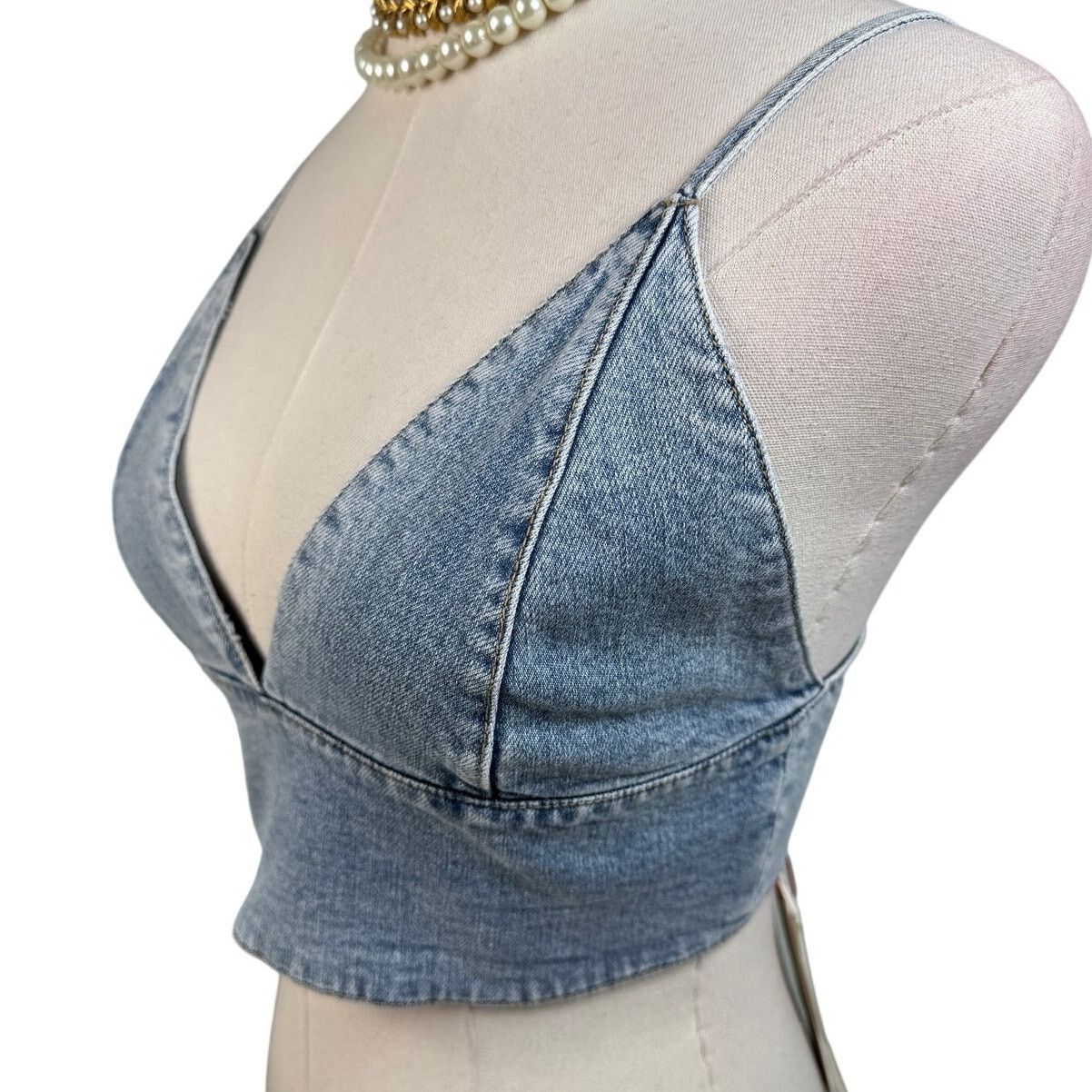 Alice + Olivia Alice + Olivia Carli Denim Bra Top Rockstar Blue jean size 2 Size XS / US 0-2 / IT 36-38 - 8 Thumbnail