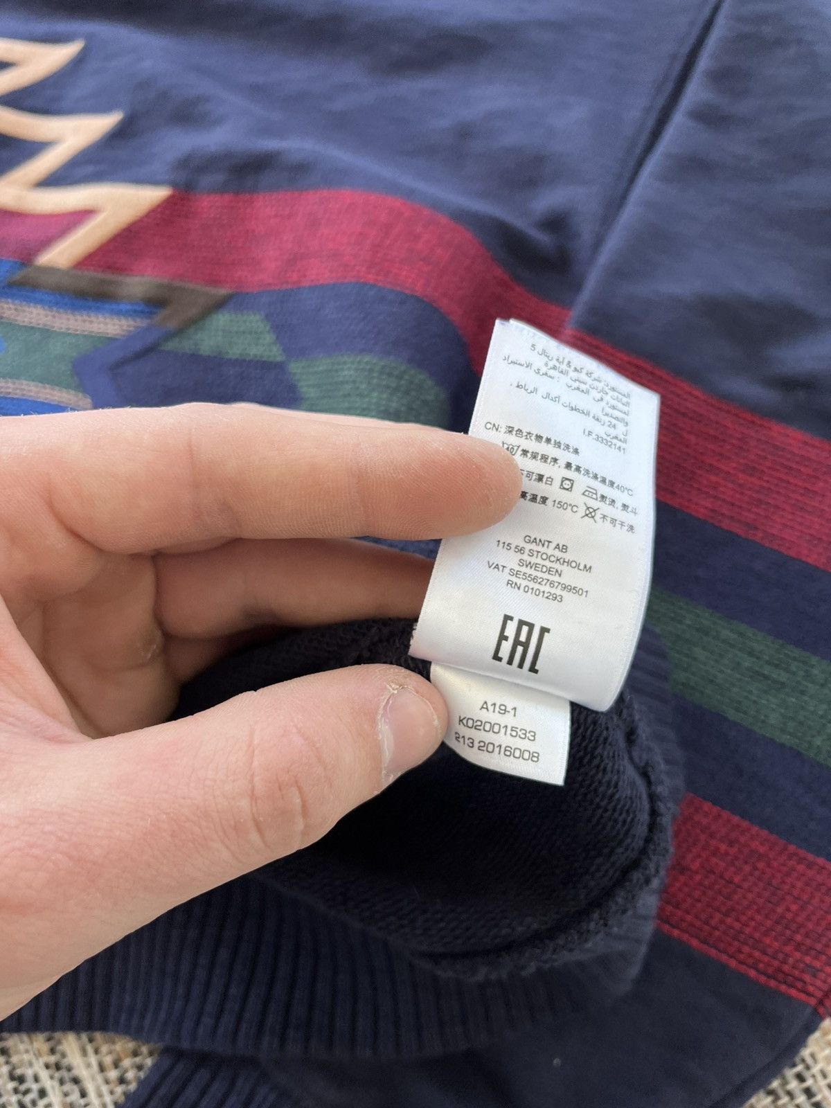 Gant Vintage Gant Knit Sweatshirt Navy Pattern Logo Crewneck Y2K Size US M / EU 48-50 / 2 - 11 Thumbnail