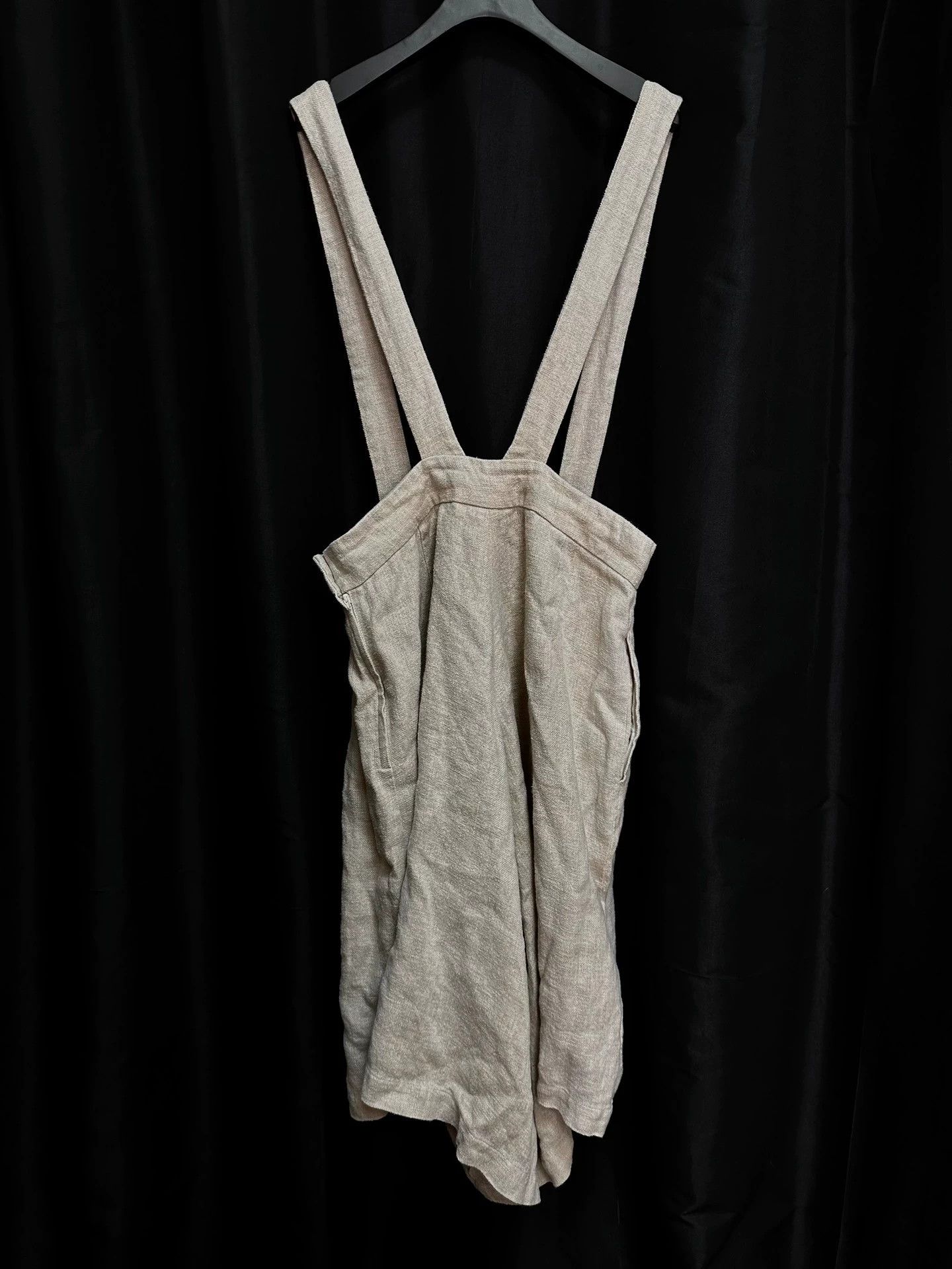 Comme des Garcons CDG Beige Washed Linen Wide-Leg Overalls Unisex Near New Size 26" / US 2 / IT 38 - 3 Thumbnail