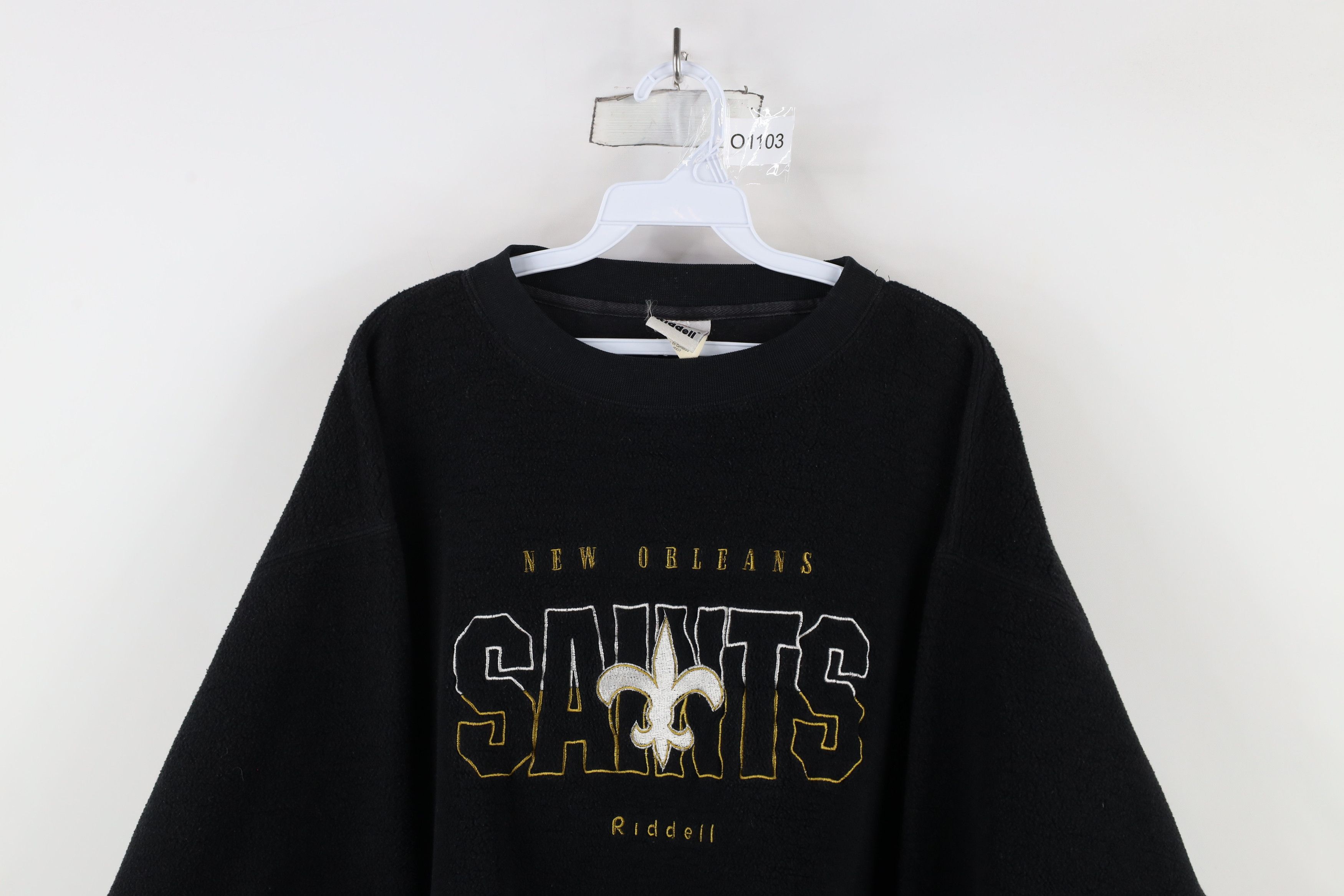 Riddell × Vintage Vintage 90s Riddell Saints Football Fleece Sweatshirt Size US L / EU 52-54 / 3 - 2 Thumbnail