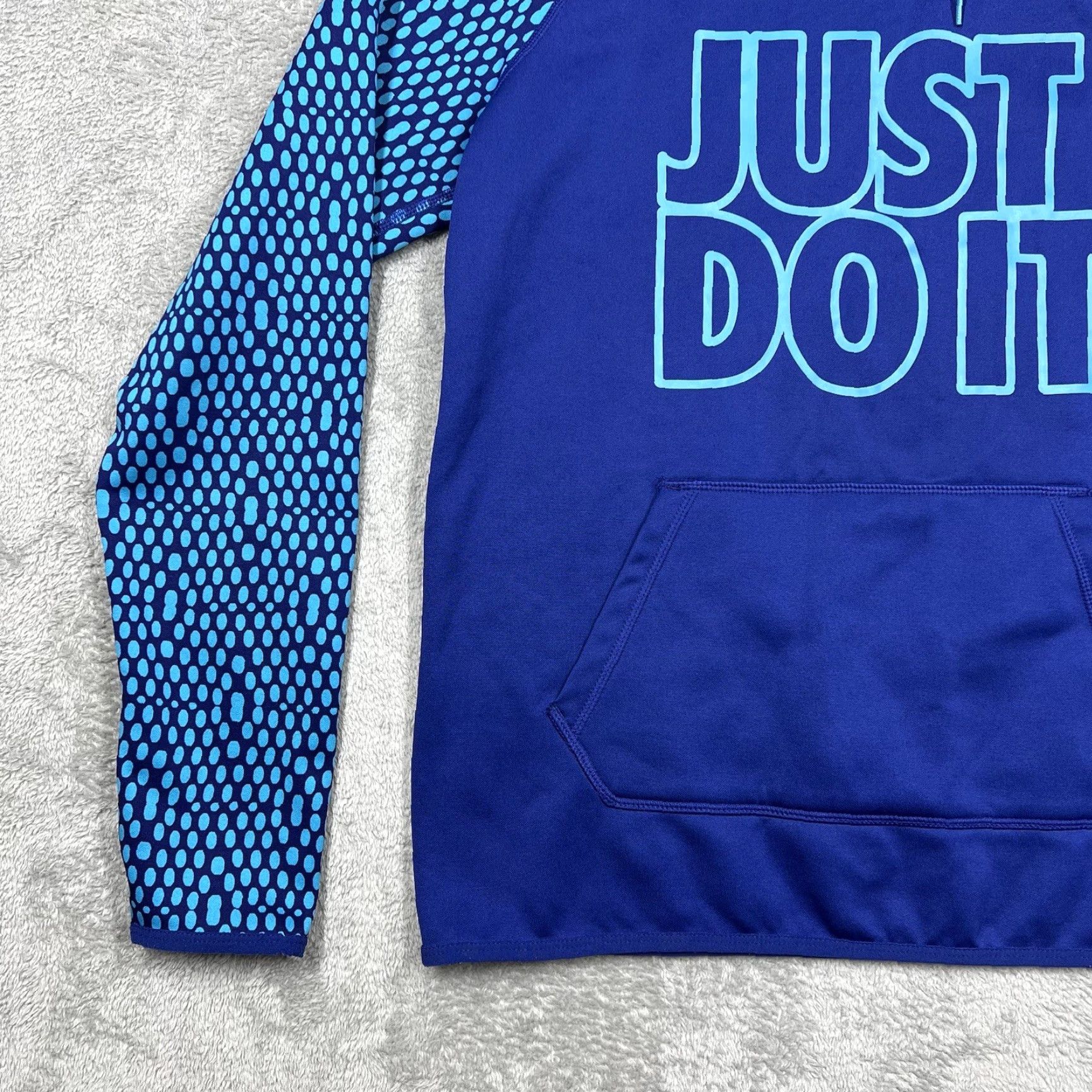 Nike Nike Therma-Fit Hoodie Women's M Blue Just Do It Graphic Pullover All Seasons Sports Regular Size M / US 6-8 / IT 42-44 - 3 Thumbnail
