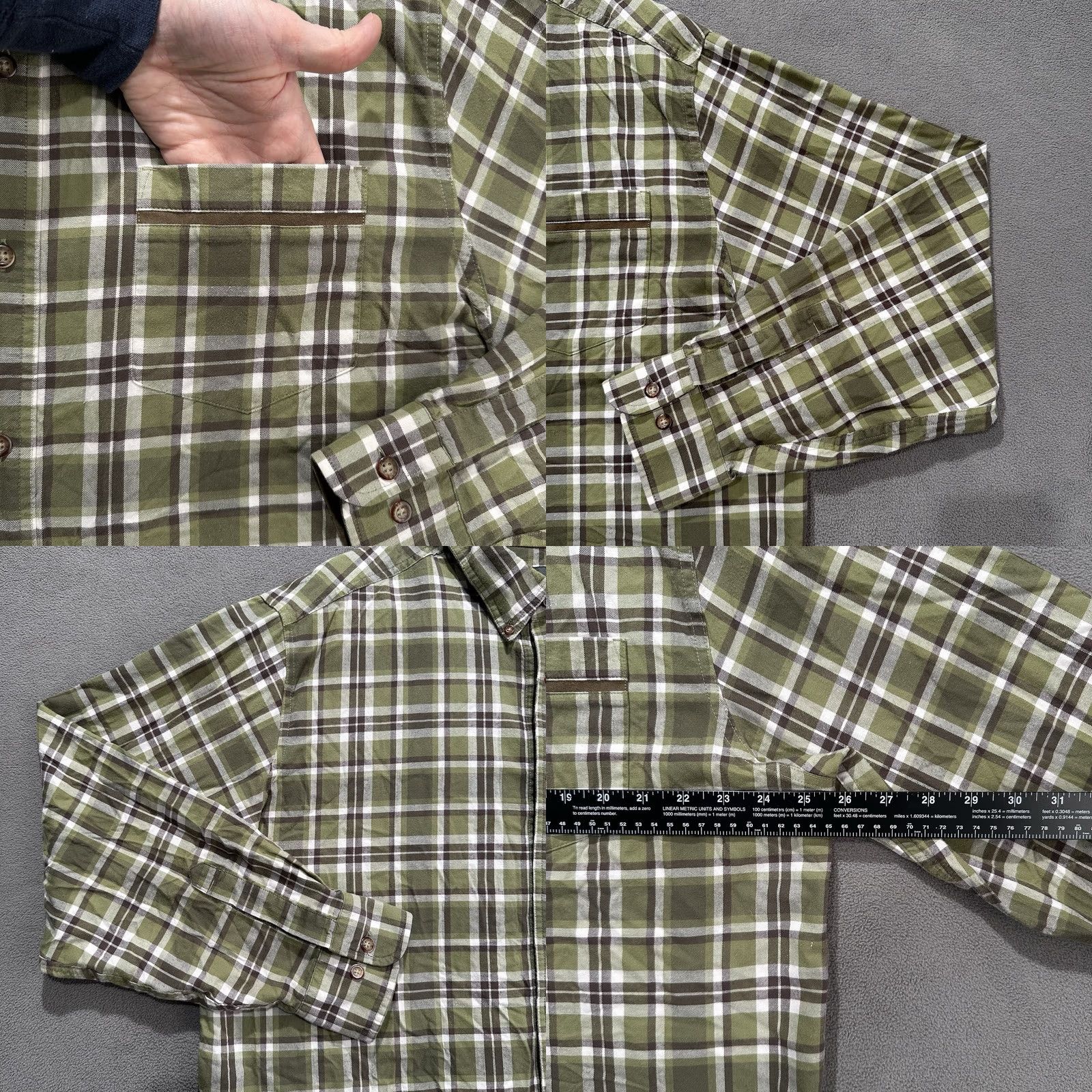 Vintage Cabelas Shirt Mens XL Green Plaid 100% Cotton Button Down Long Sleeve Outdoor Size US XL / EU 56 / 4 - 8 Thumbnail