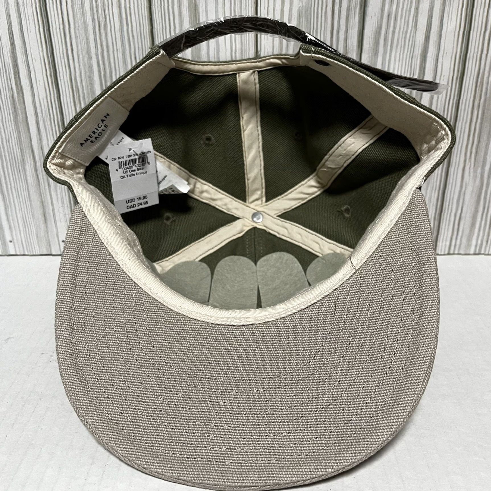 American Eagle Outfitters American Eagle Outfitters Hat Cap Strap Back Olive Army Green Canvas Basic Plain Size ONE SIZE - 6 Thumbnail